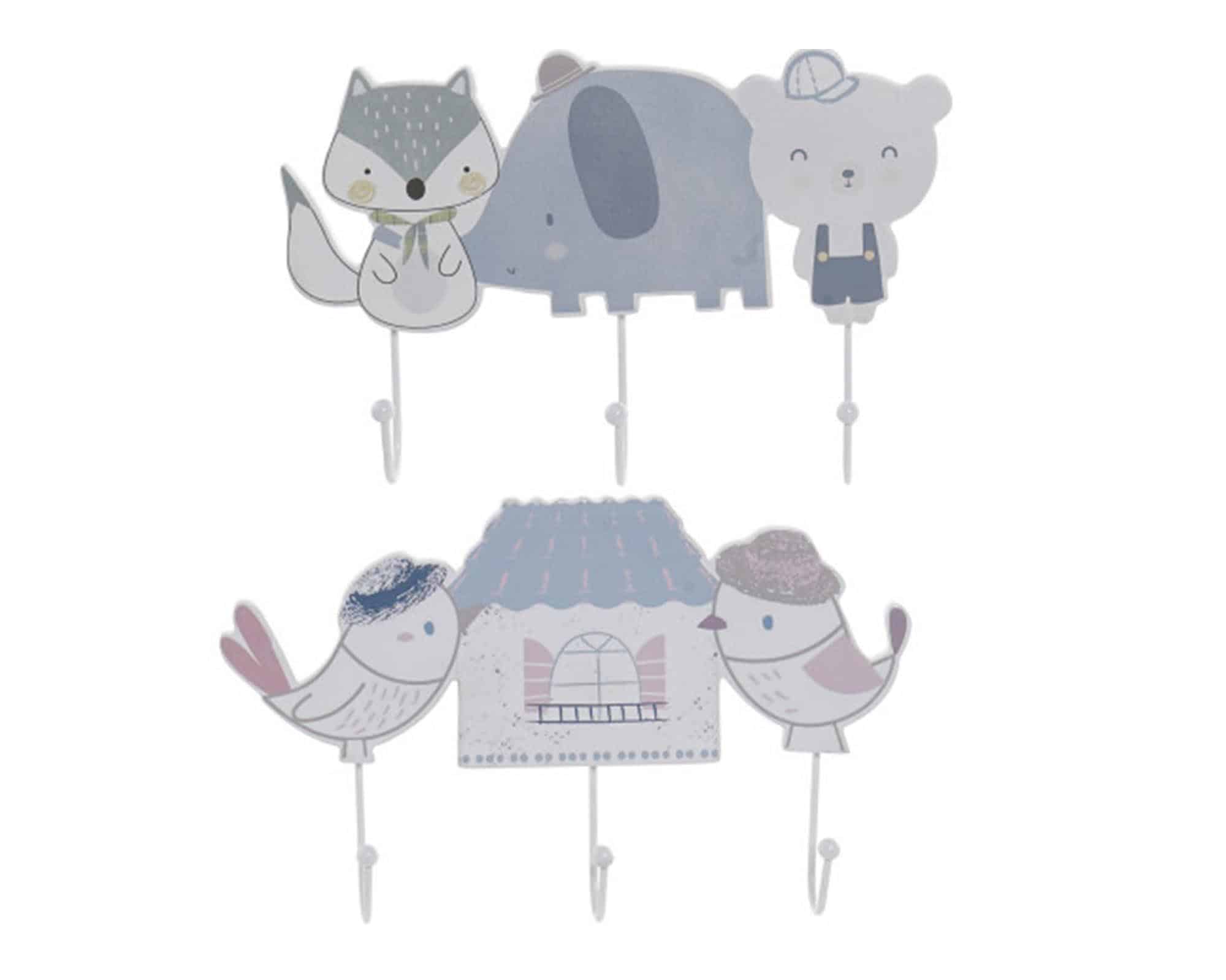 Appendino da Parete con Animali in MDF