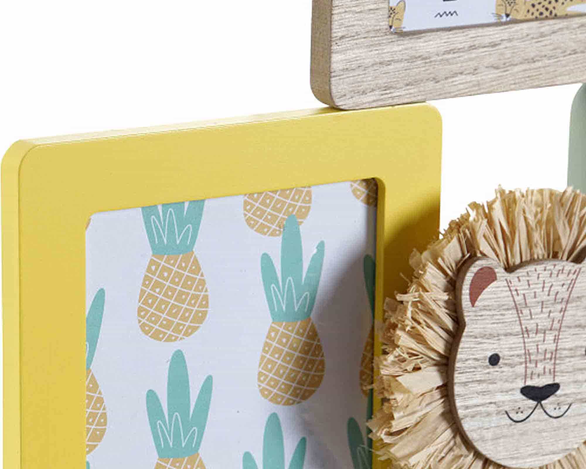 Cornice per Multifoto con Leone per 35x3x26cm in Legno - immagine 2