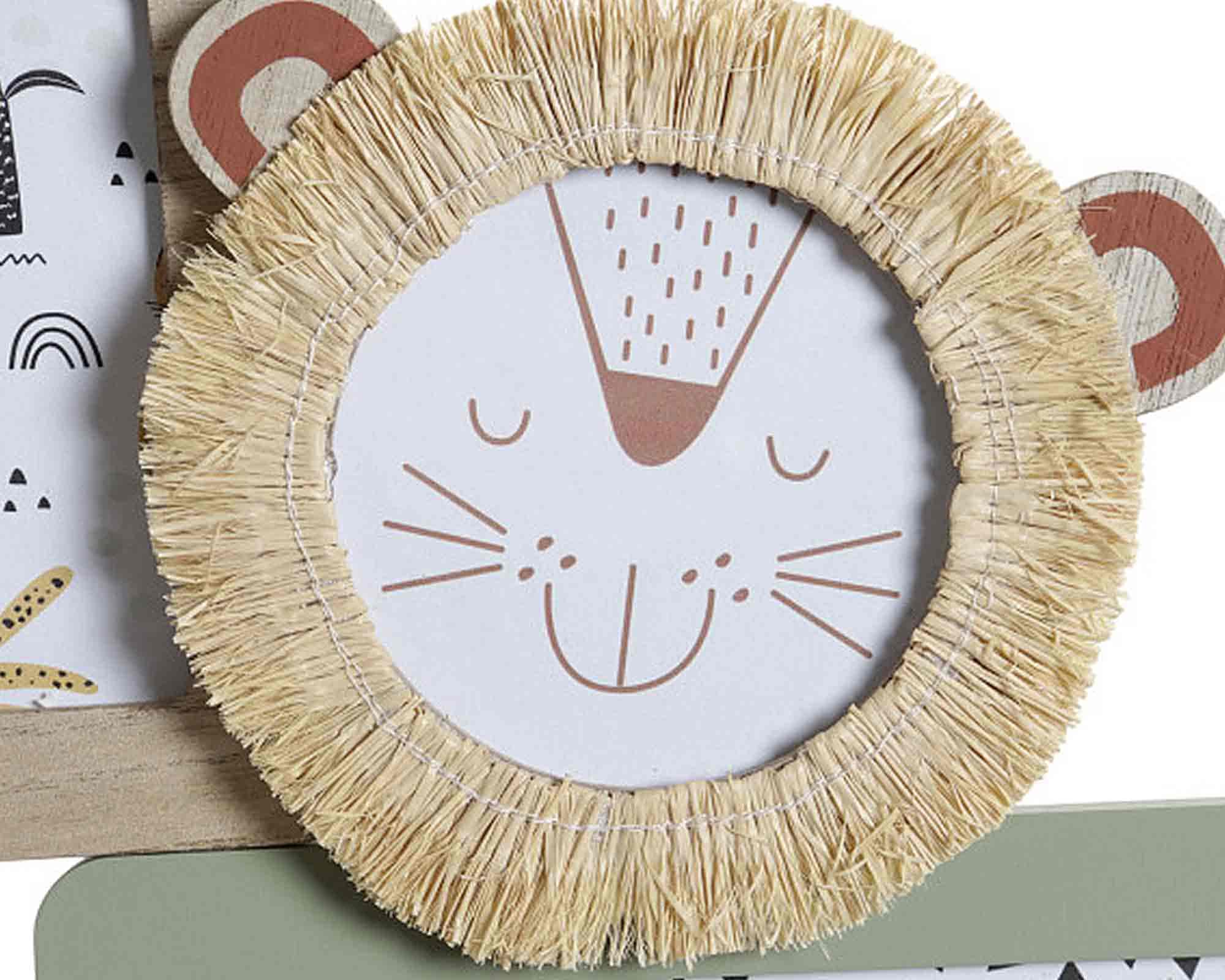 Cornice per Multifoto con Leone per 35x3x26cm in Legno - immagine 3