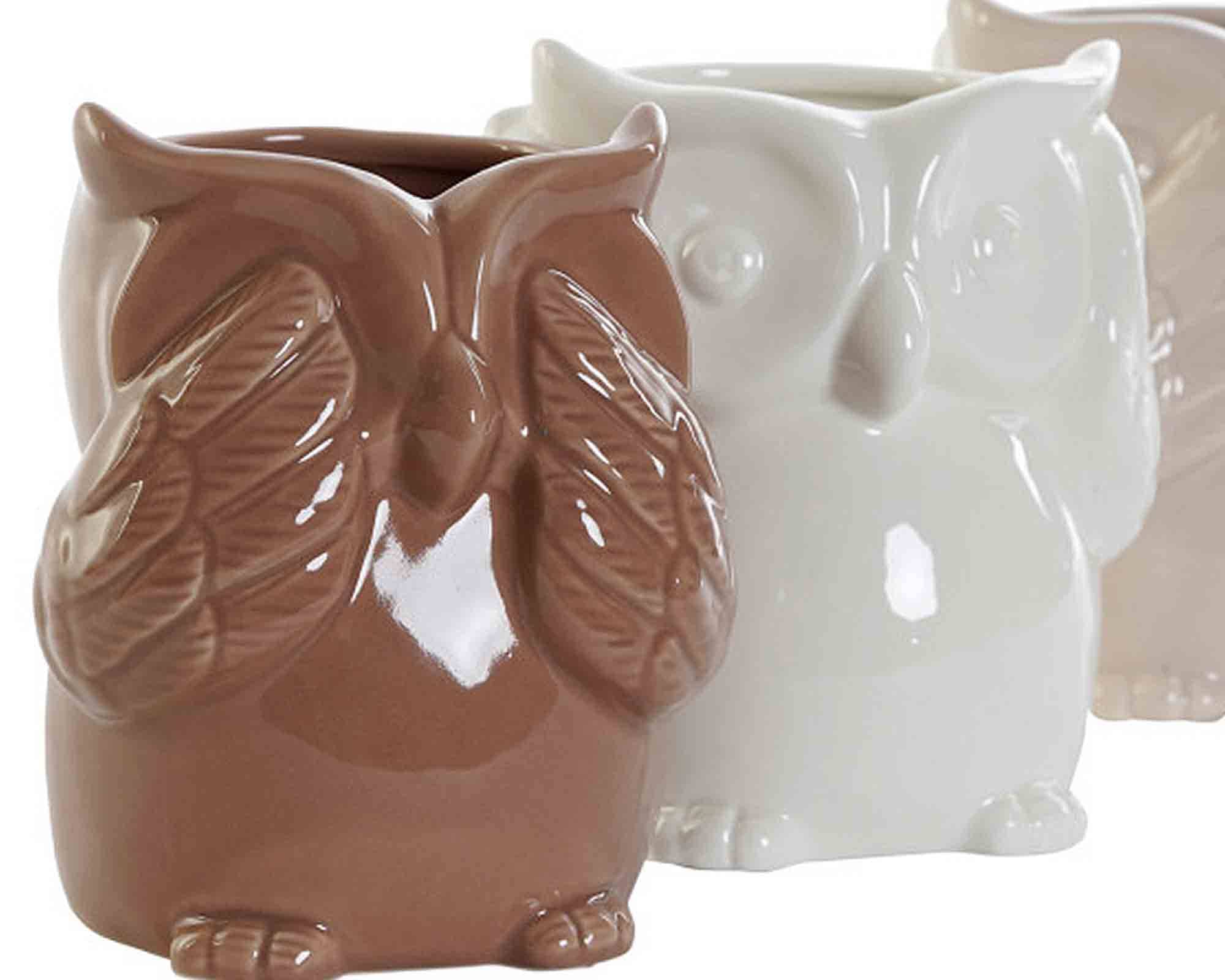 Cachepot a forma di Gufo Assortiti 9x8,5x12cm in Porcellana - immagine 2