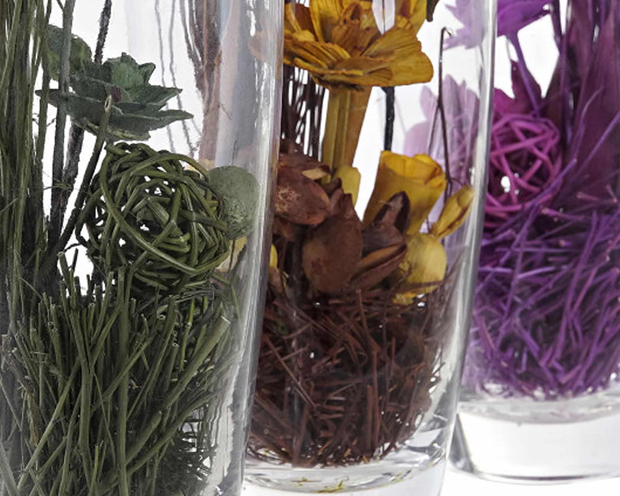 Cachepot Pianta con Fiori Secchi Assortito D10,5x23cm in Fibra Naturale - immagine 2