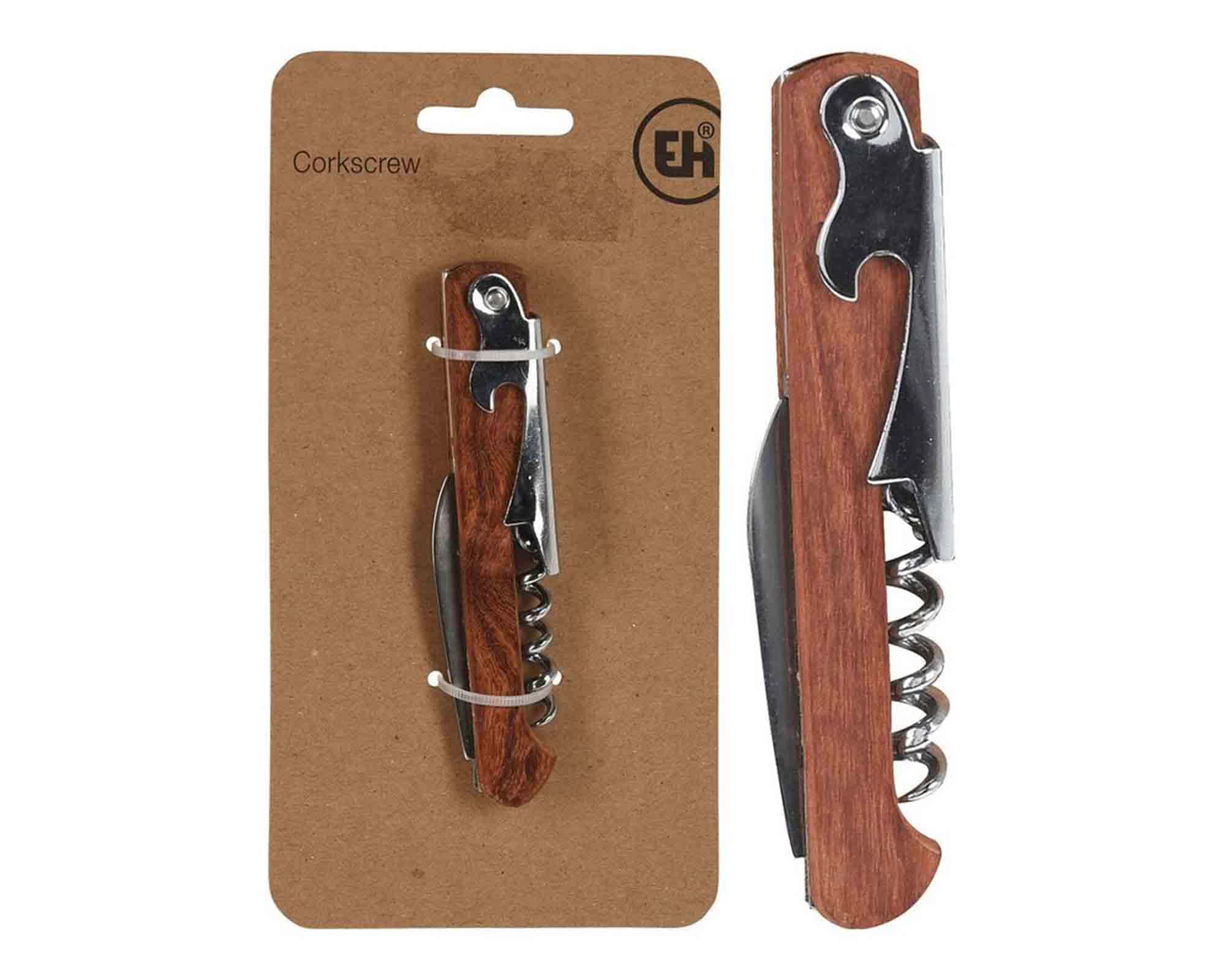 Cavatappi da Cameriere in Acciaio Inox e Legno