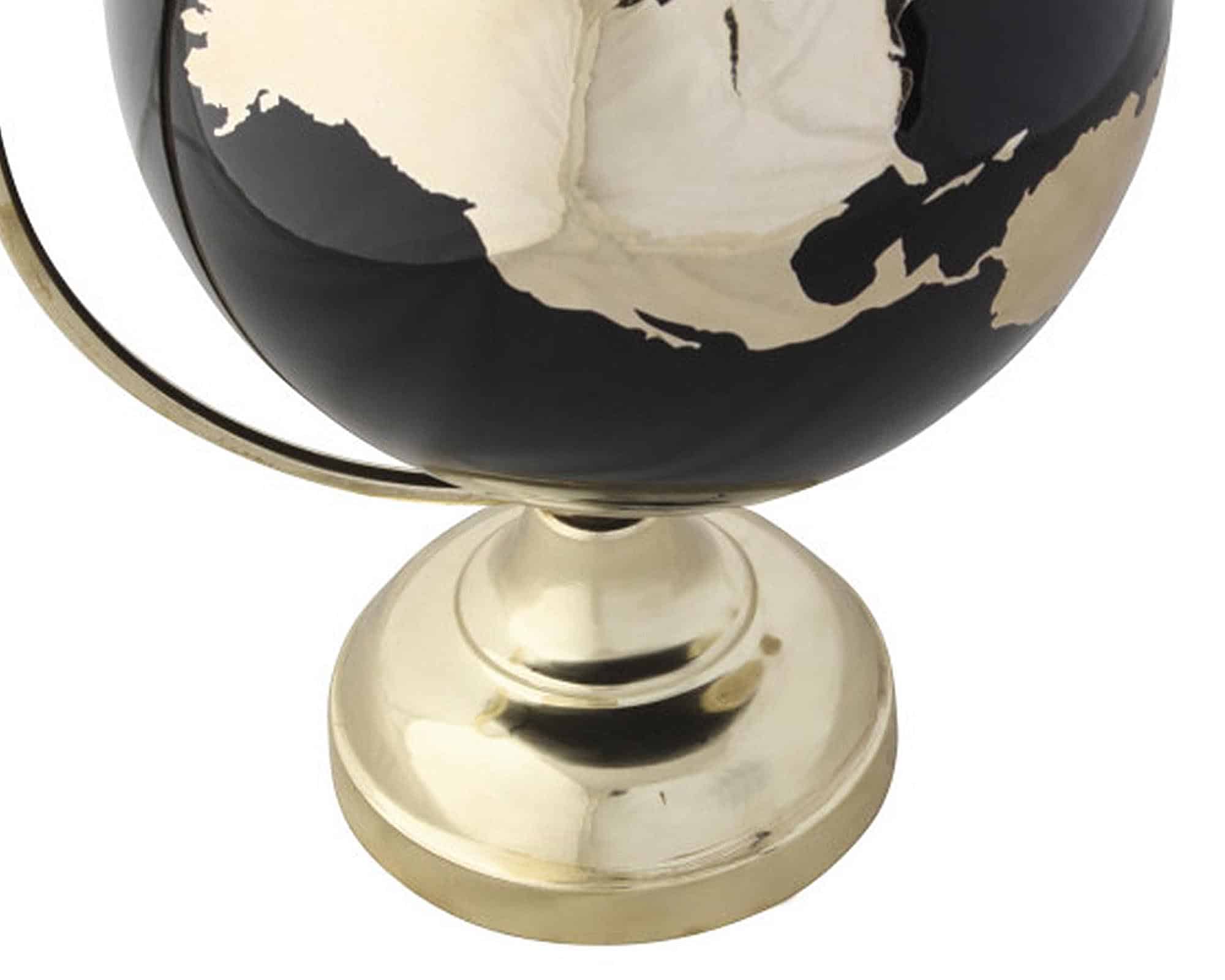 Mappamondo Oro e Nero D20x30cm in Alluminio - immagine 3