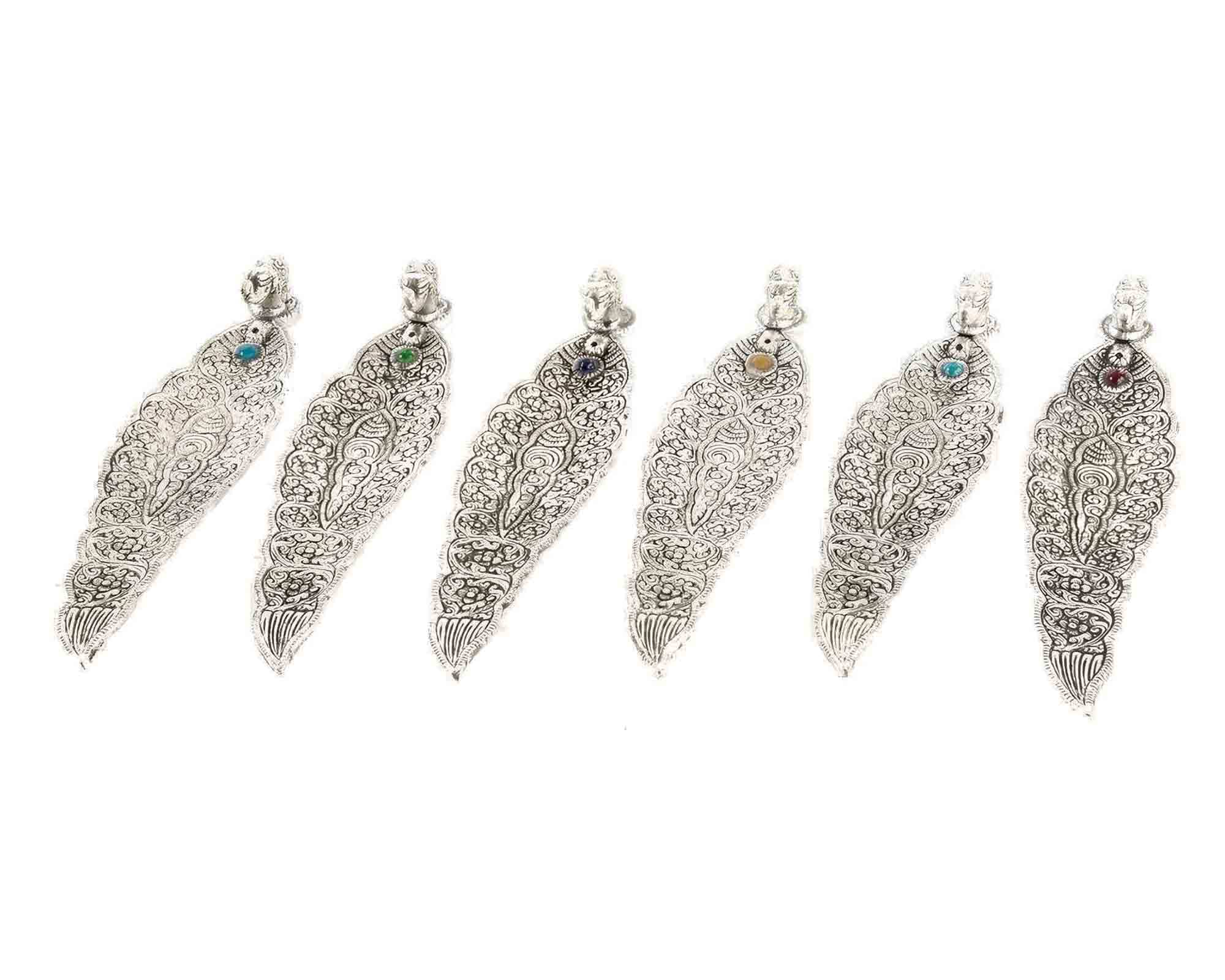 Porta Incensi con Elefante Assortito 22x5,5x3cm in Alluminio