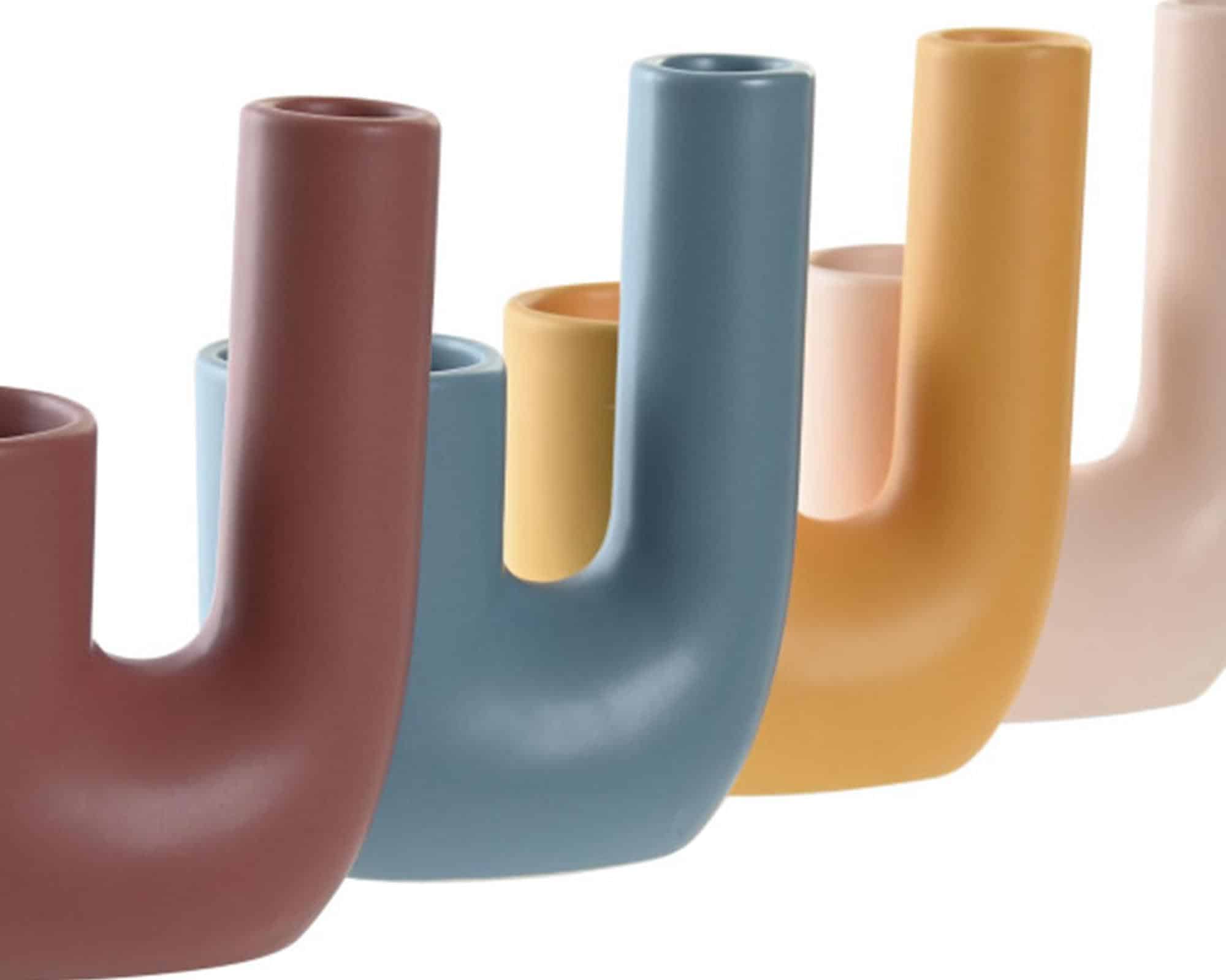 Vaso Doppio Urban Assortito Elegante e Moderno 11x5x14h in Dolomite - immagine 2