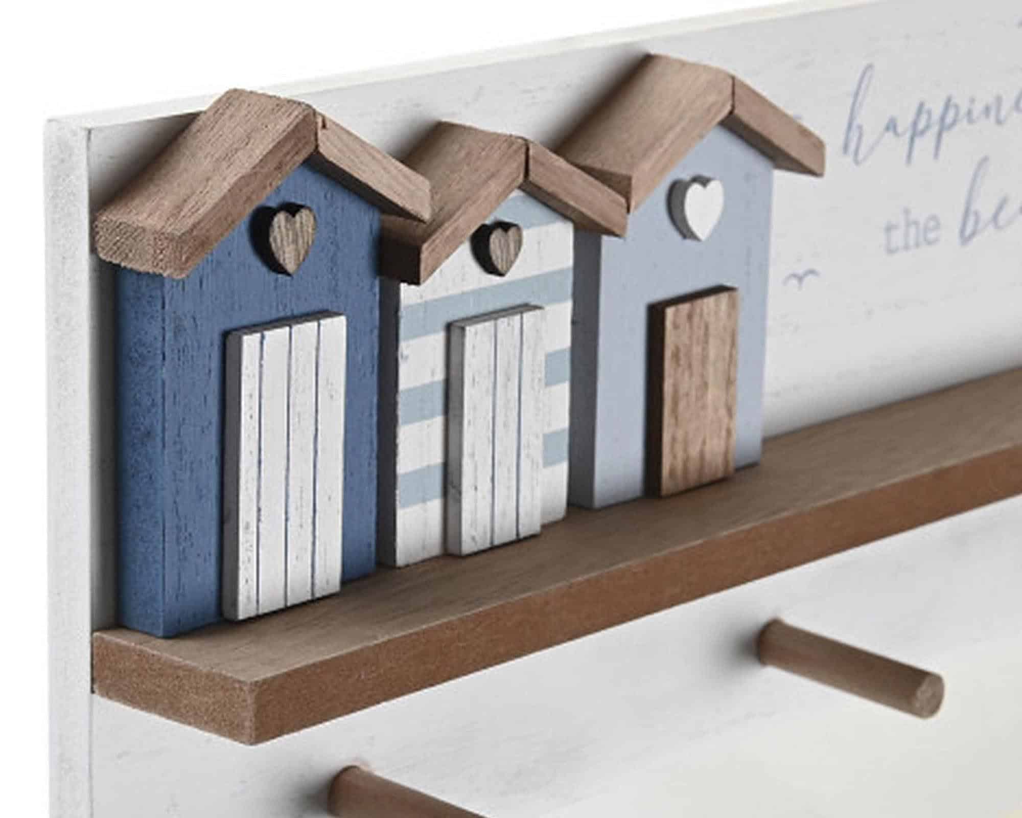 Appendino da Parete con Casette da Mare Bianco in MDF - immagine 2