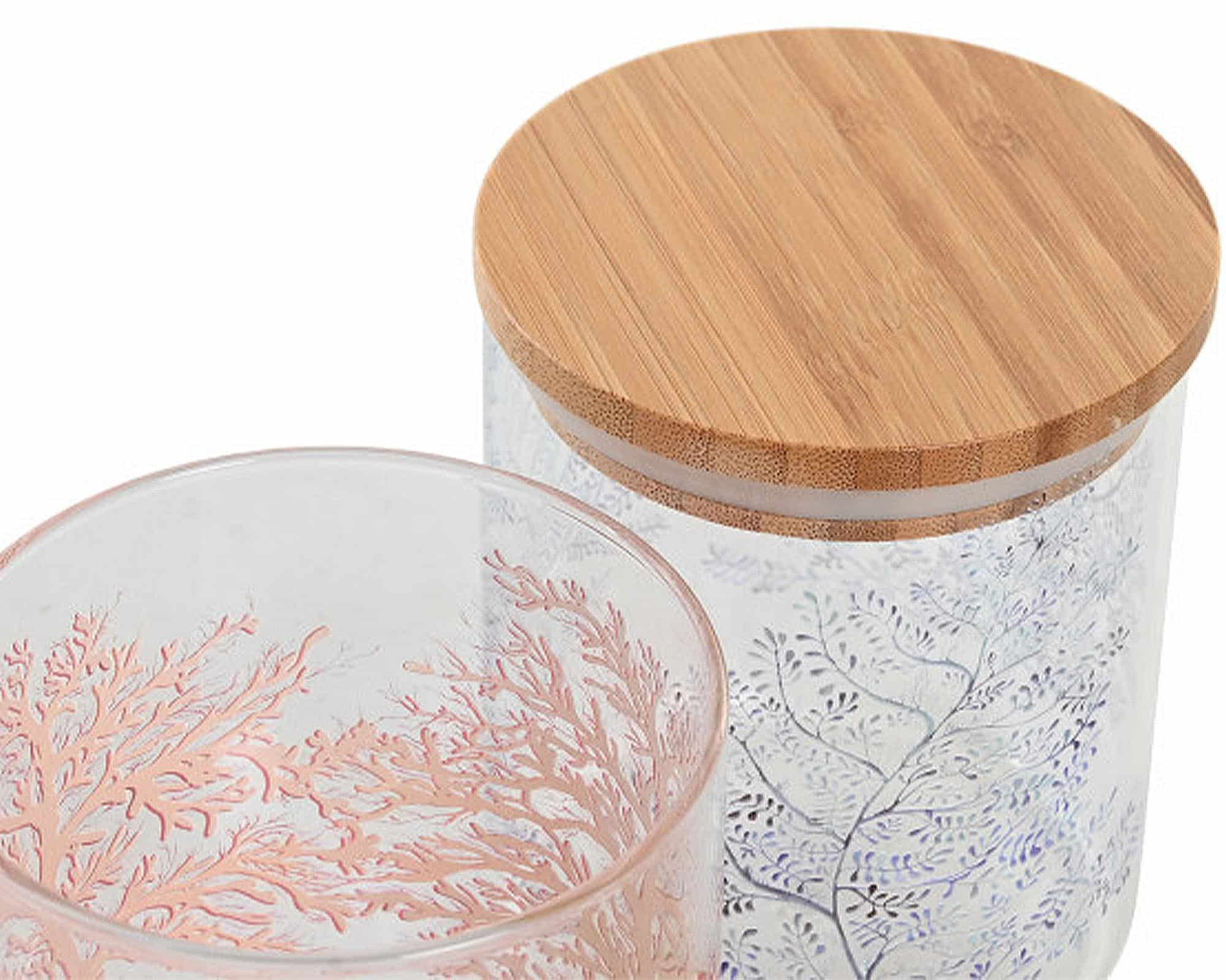 Barattolo con Coperchio Assortito in Vetro Borosilicato e Bambù - immagine 2