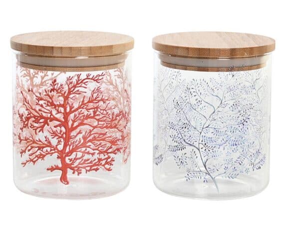 Barattolo con Coperchio Assortito in Vetro Borosilicato e Bambù