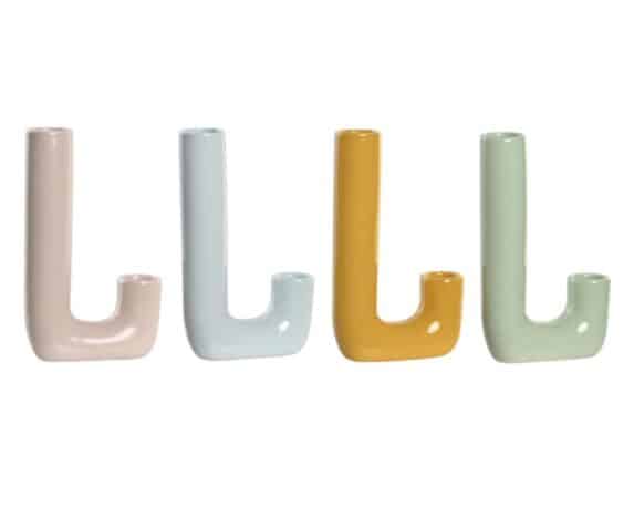 Vaso Assortito Elegante e Moderno 11,5x4x20h in Porcellana