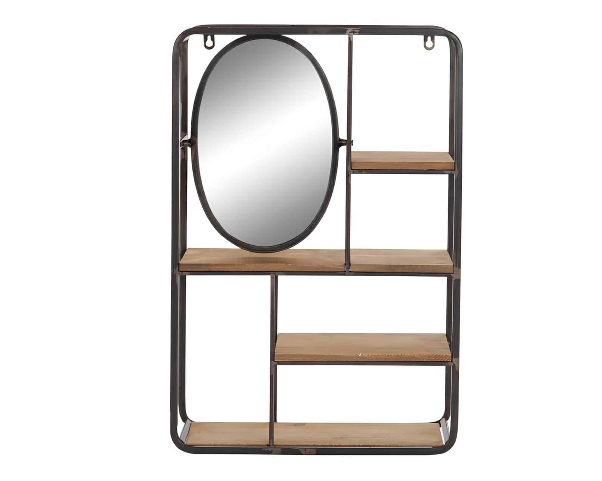 Libreria con Specchio 40x13x60cm in Metallo e MDF - immagine 2