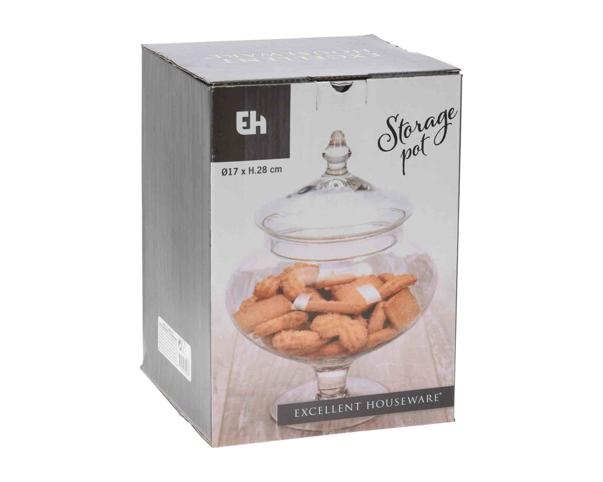 Barattolo Porta Biscotti D17x28cm in Vetro - immagine 2