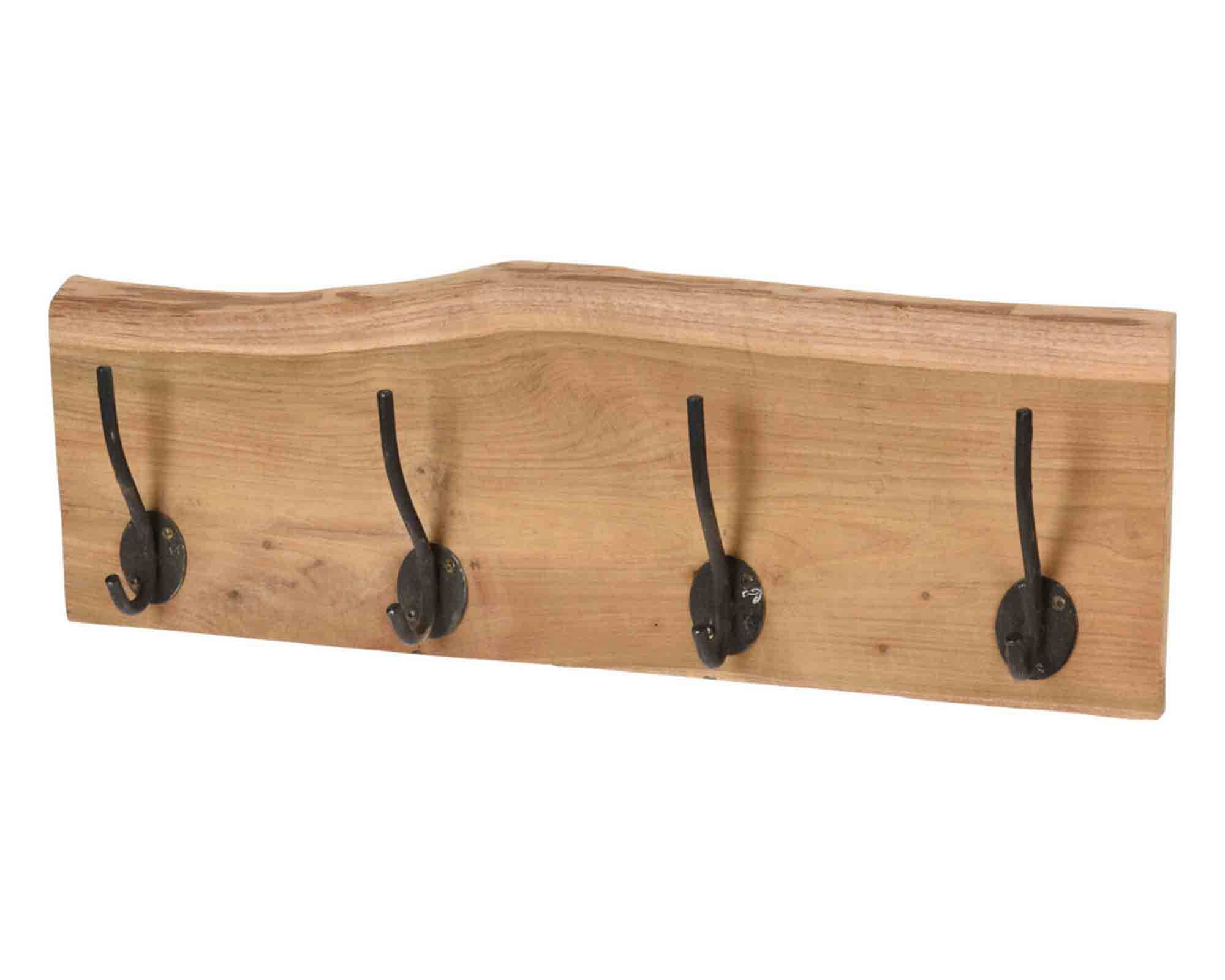 Appentiabiti con 4 Posti 50x6x13cm in Legno di Teak e Metallo