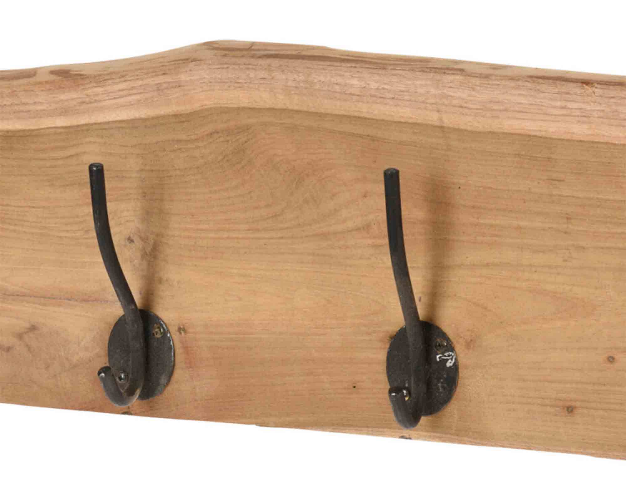 Appentiabiti con 4 Posti 50x6x13cm in Legno di Teak e Metallo - immagine 2