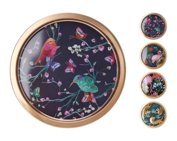 Vassoio Floreale Assortito D35cm in Acciao Inox