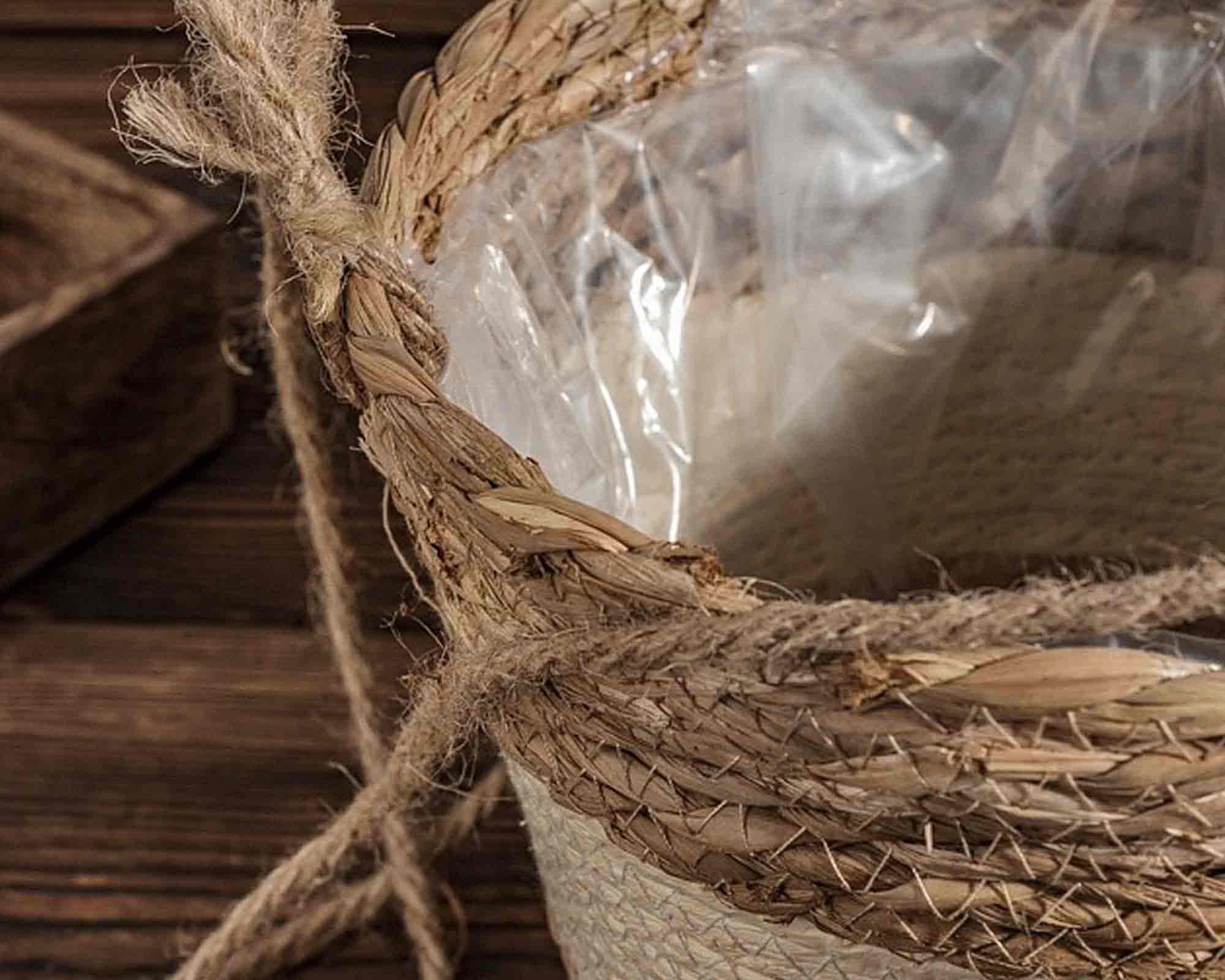 Cesta Pensile Intrecciata Classico e Naturale D20cm in Fibra Naturale - immagine 3