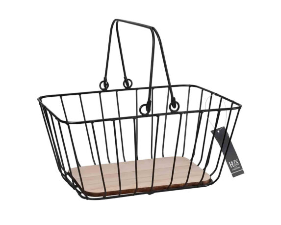 Cesta Pratica e Classica Nero 30cm in Metallo