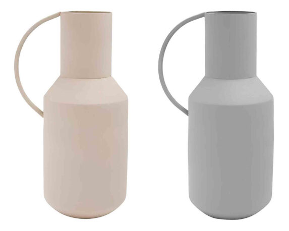 Vaso con Manico Assortito Elegante e Moderno 14x11x25cm in Metallo