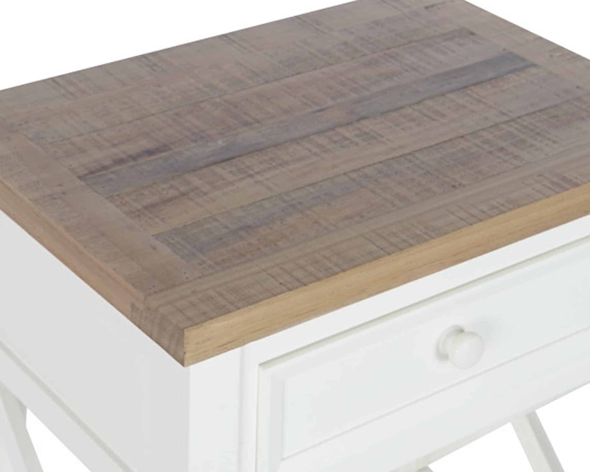 Comodino Blu Petrolio 49,5x35x61cm in Legno di Paulownia - immagine 4