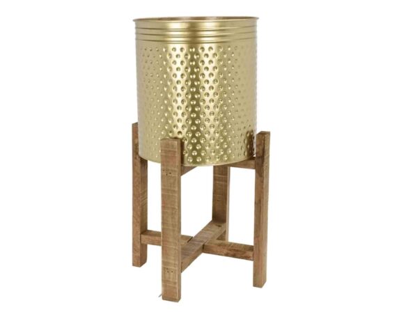 Vaso con Supporto Oro in Metallo