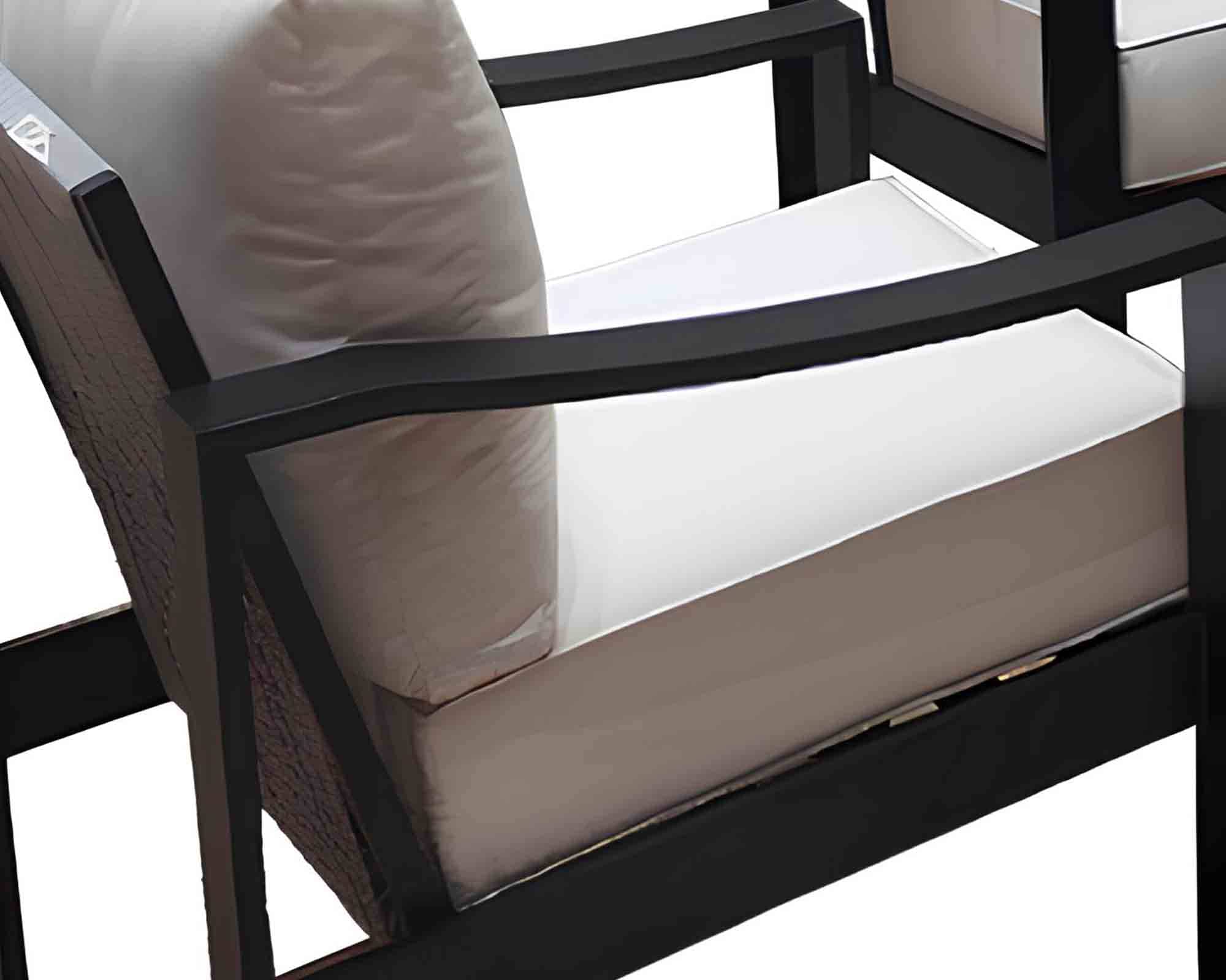 Set 4 Pz Salotto Ibiza Antracite in Alluminio, Corda e Tessuto - immagine 3