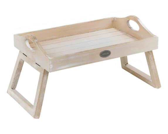 Vassoio da Letto con Supporto 30x20x18cm in Legno