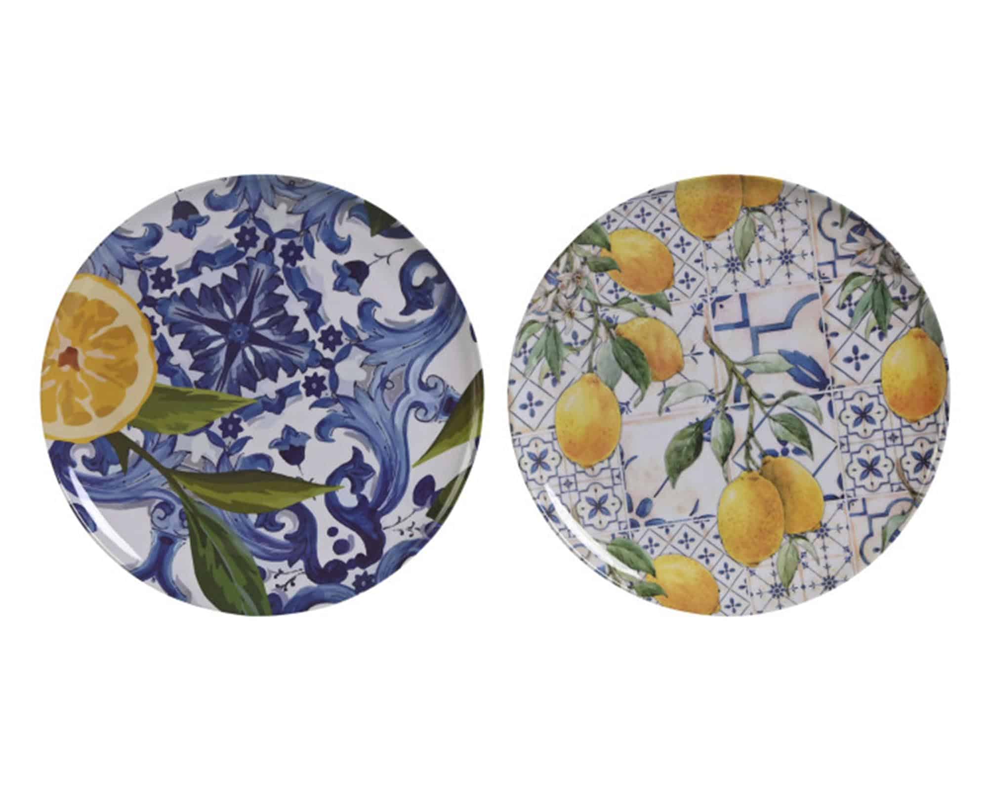 Piatto con Azulei Decorative Assortito D28x1cm in Melamina