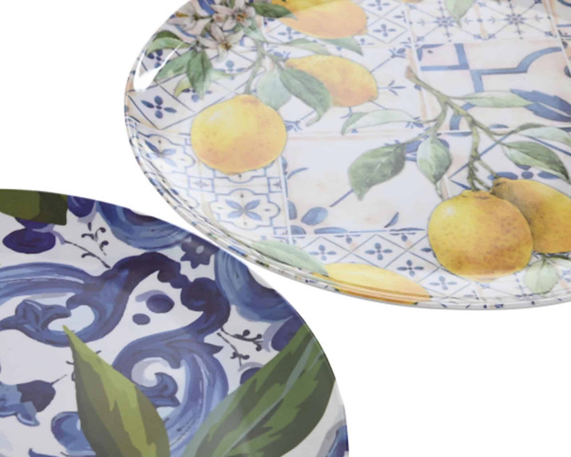 Piatto con Azulei Decorative Assortito D28x1cm in Melamina - immagine 4