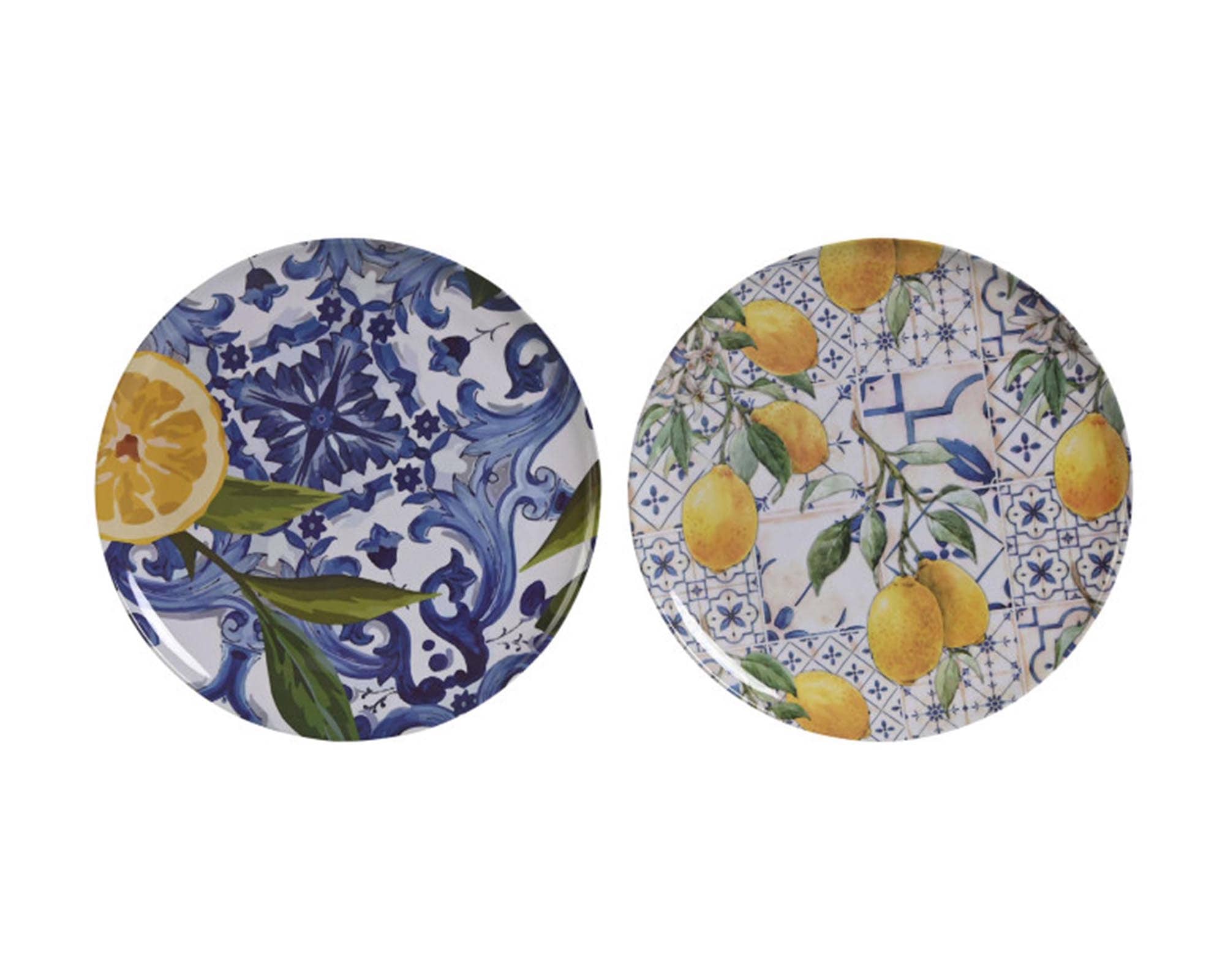 Piatto con Azulei Decorative Assortito D23x3,5cm in Melamina