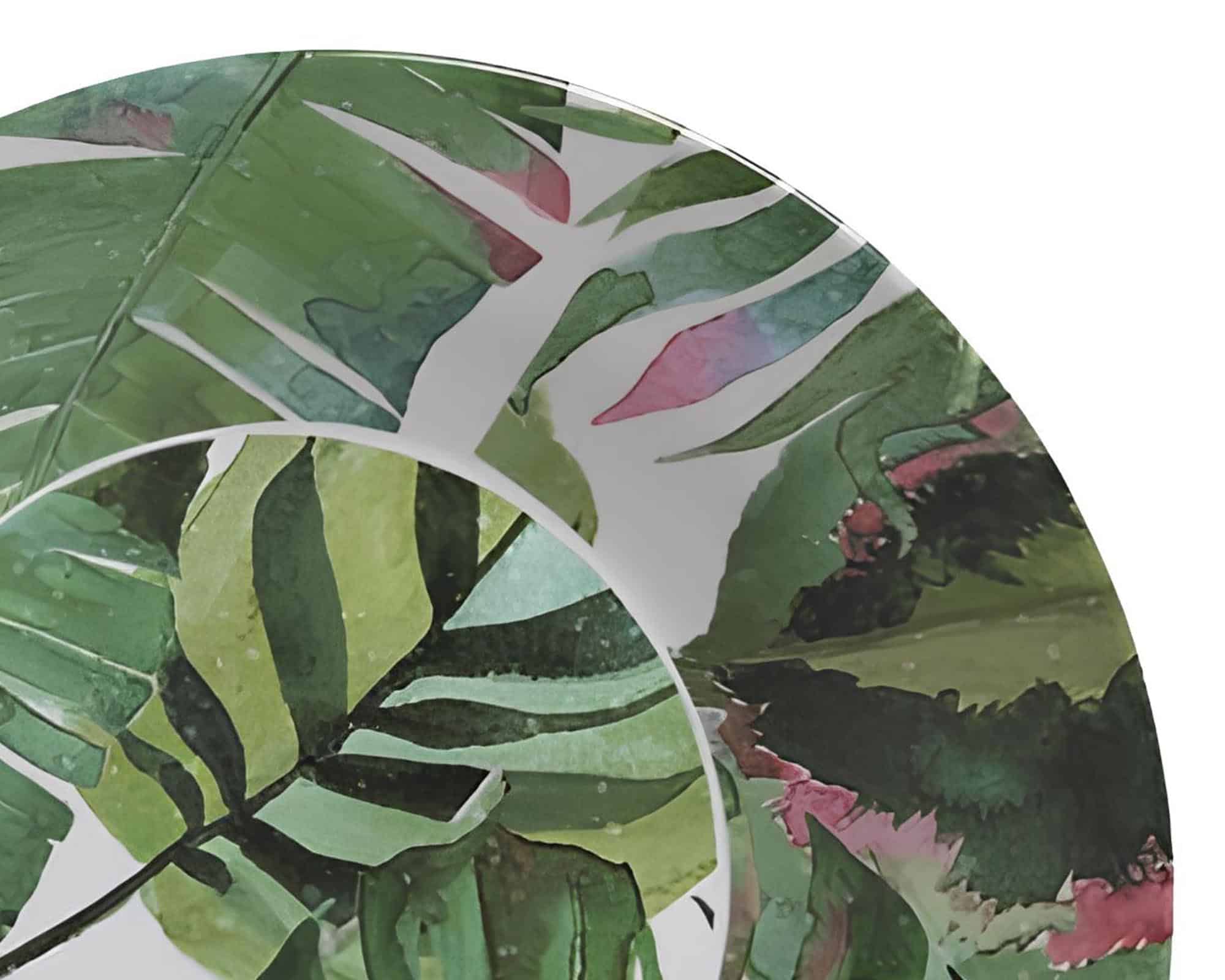 Piatto con Foglie Decorative Assortito D23x3,5cm in Melamina - immagine 2