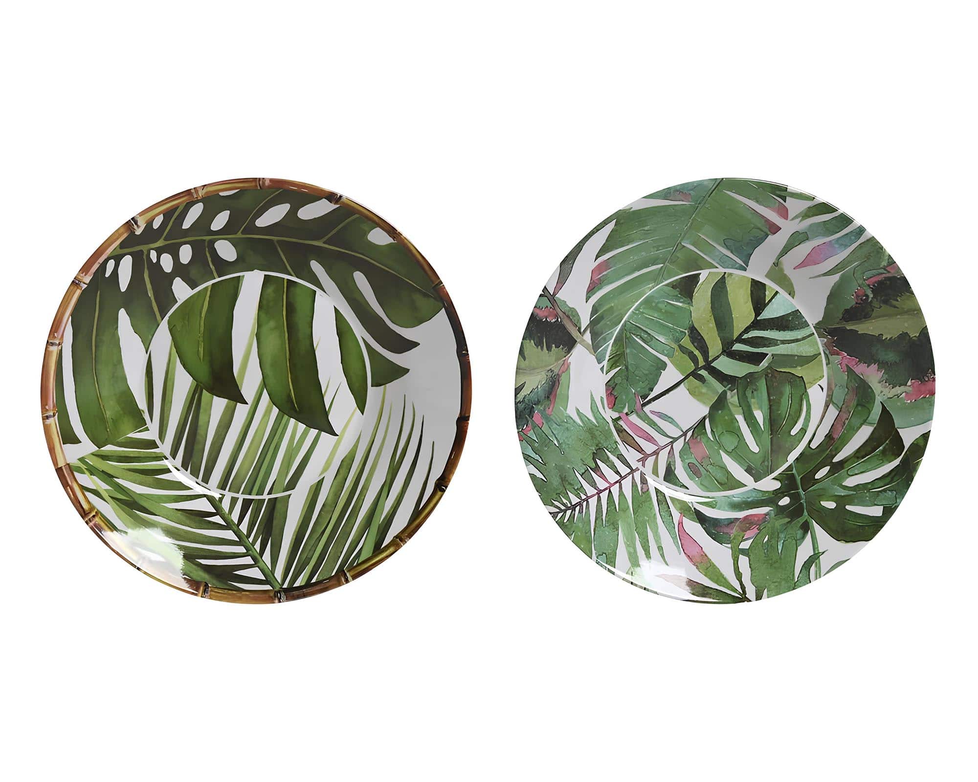 Piatto con Foglie Decorative Assortito D23x3,5cm in Melamina