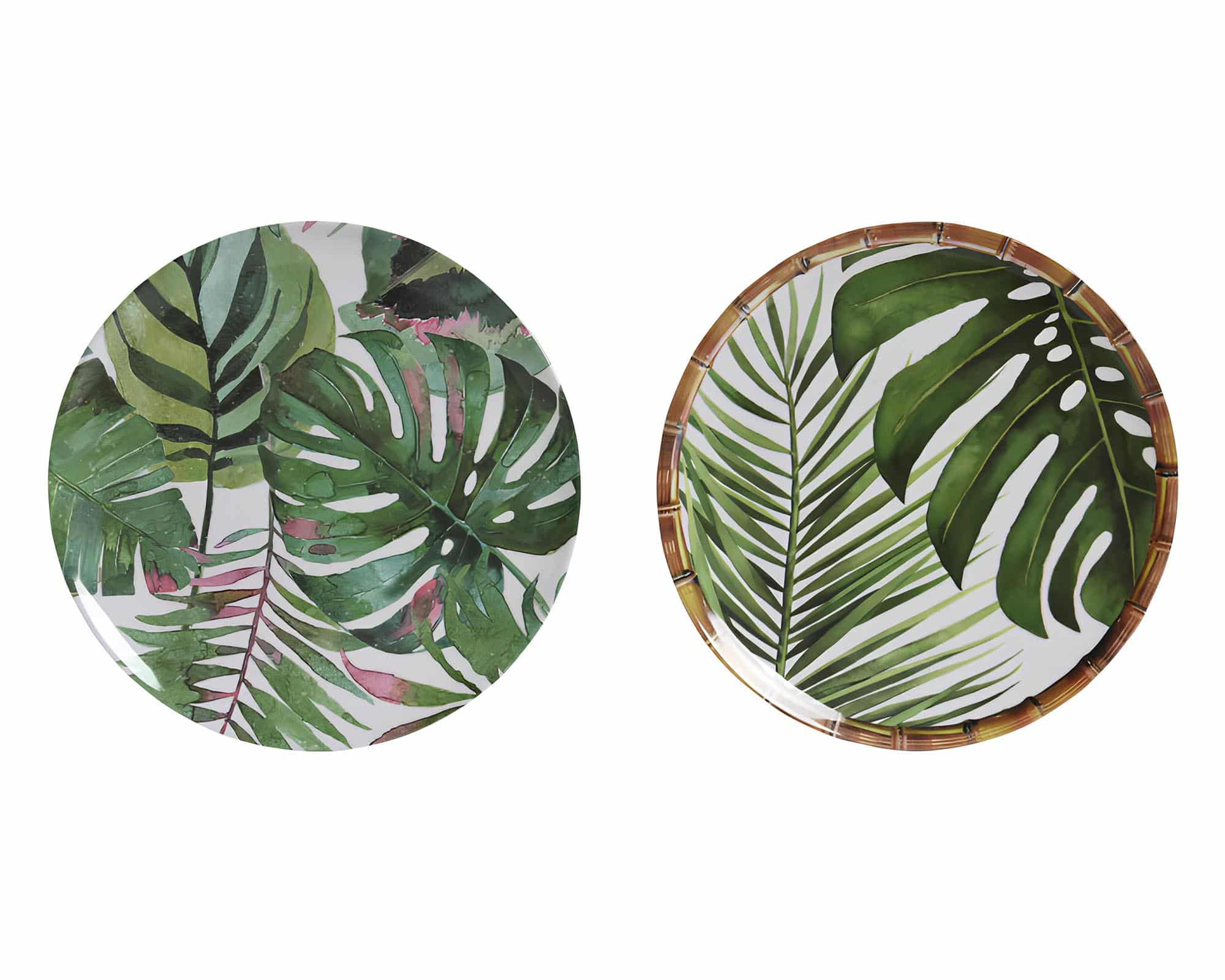 Piatto con Foglie Decorative Assortito D20x1cm in Melamina