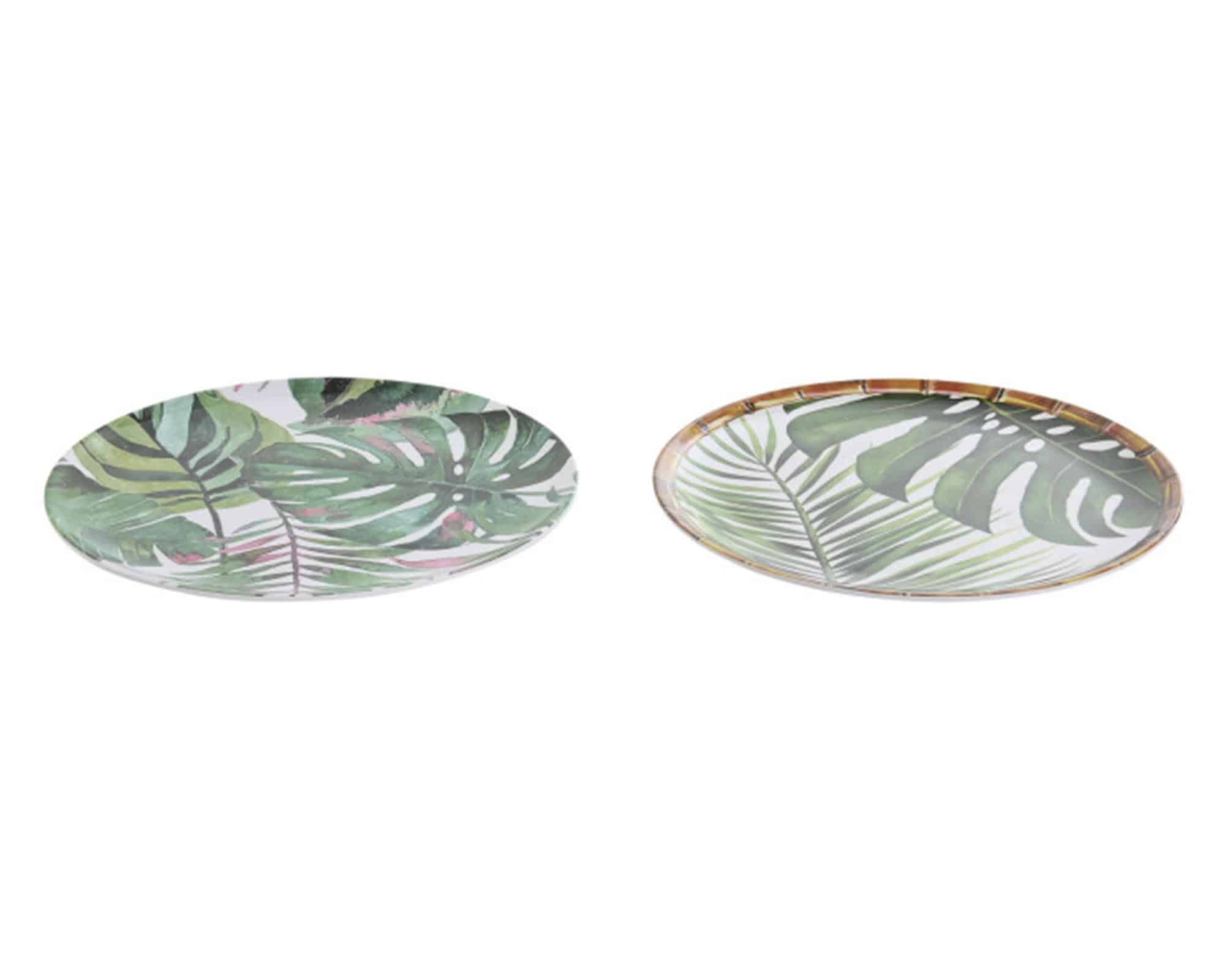 Piatto con Foglie Decorative Assortito D20x1cm in Melamina - immagine 2