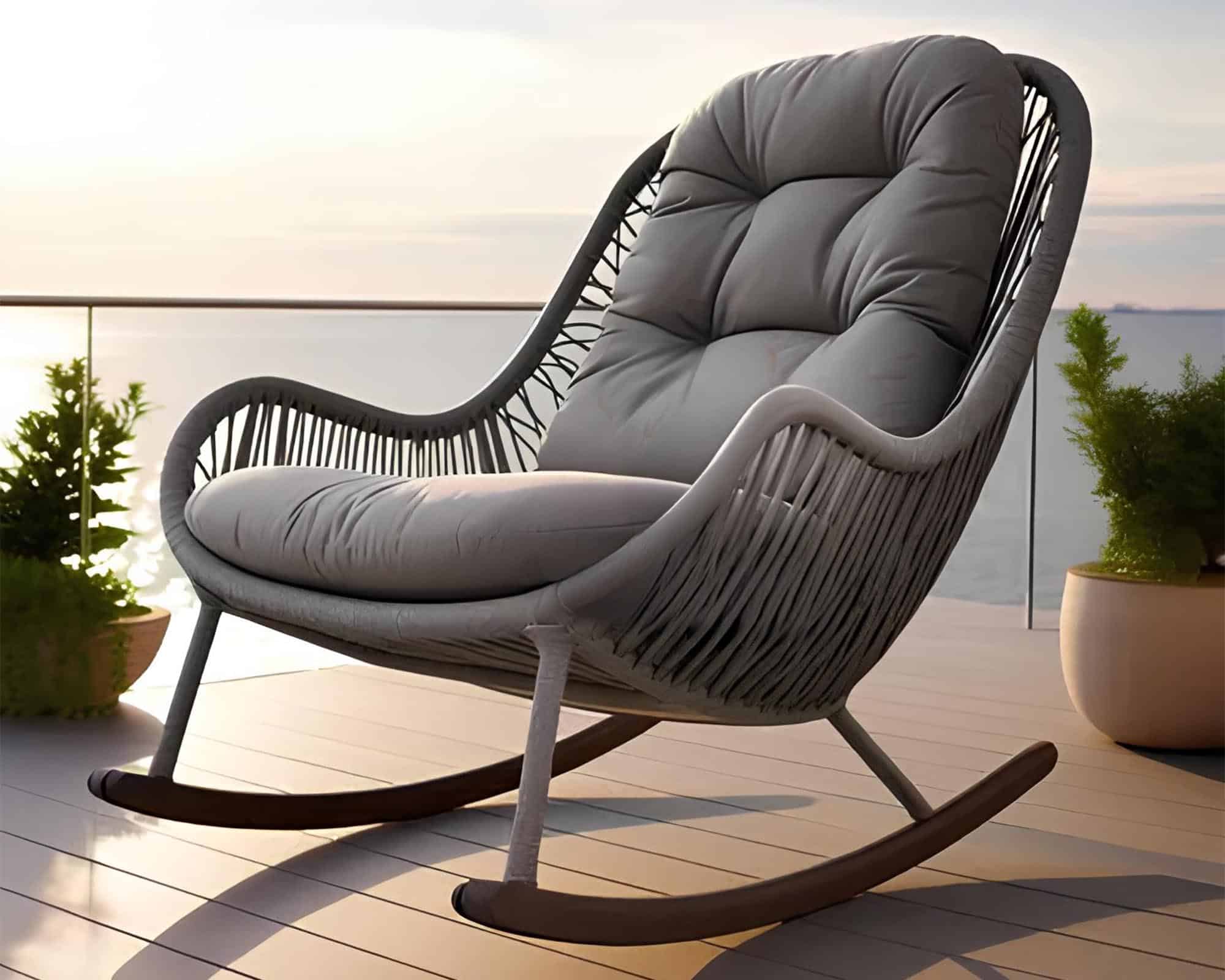 Poltrona Dondolo con Corda in Alluminio - immagine 3