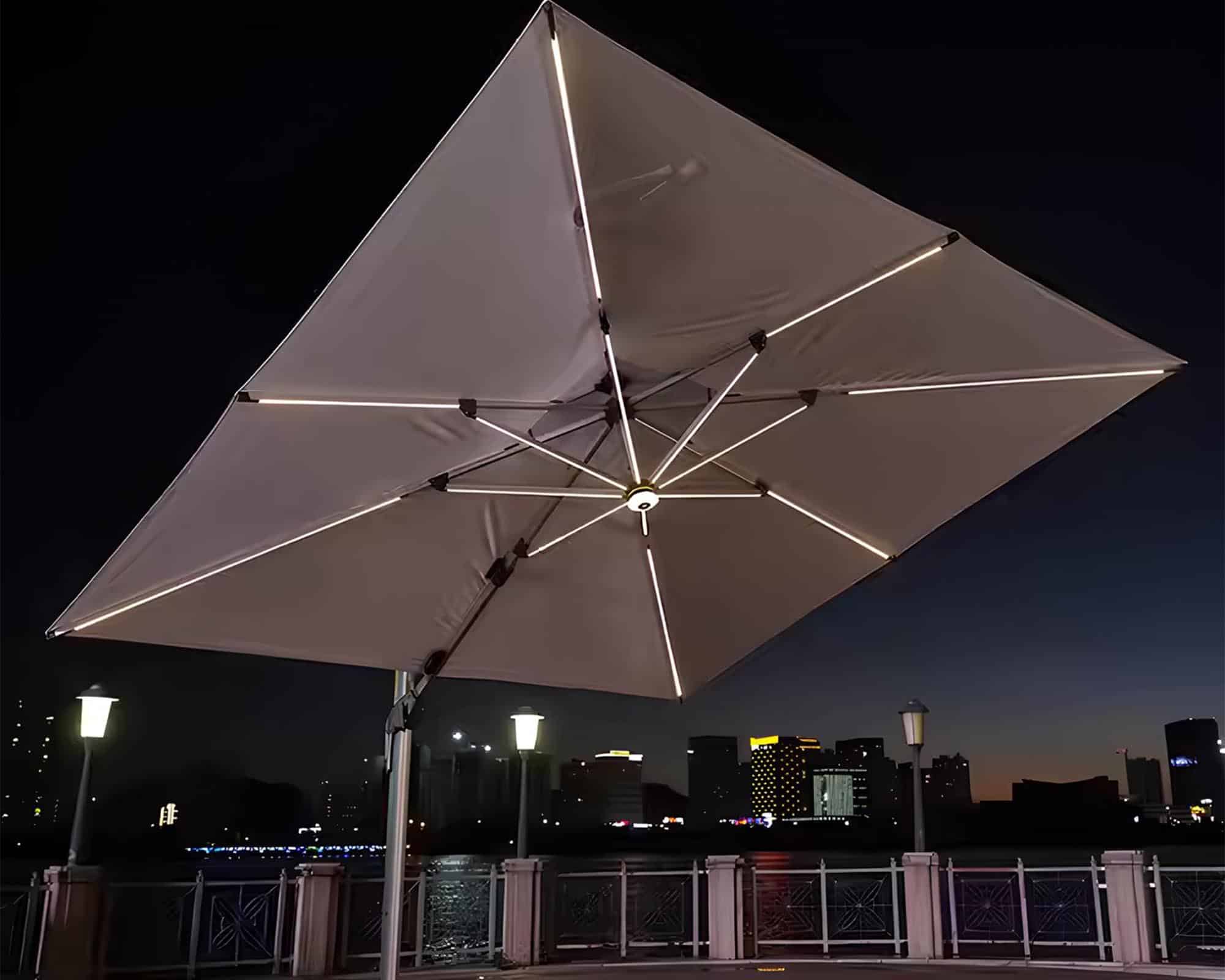 Ombrellone a Palo Laterale con Led 300x400cm in Alluminio - immagine 5