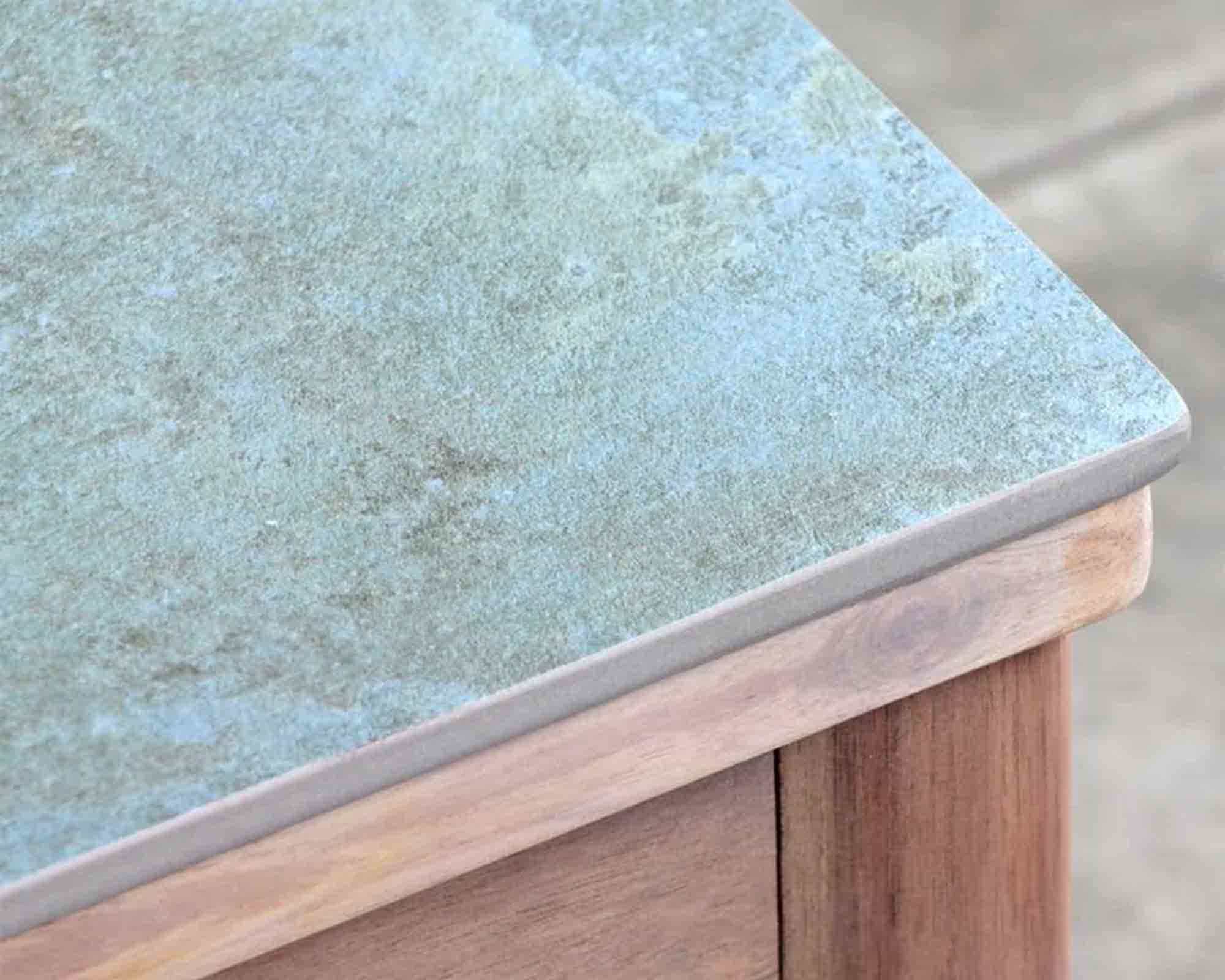 Set 4 Pz Salotto Santa Maria Blu in Legno di Acacia, Gres e Polyrattan - immagine 10