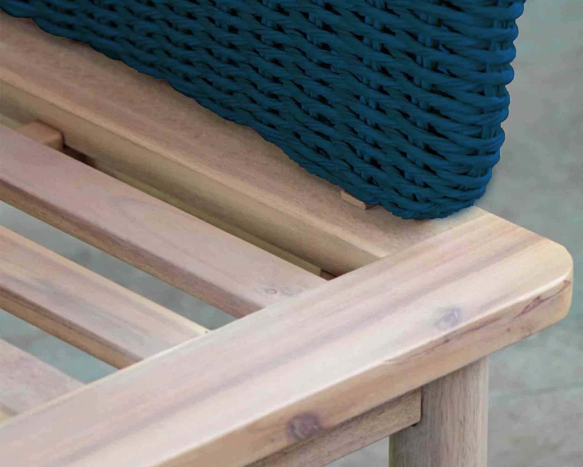 Set 4 Pz Salotto Santa Maria Blu in Legno di Acacia, Gres e Polyrattan - immagine 9