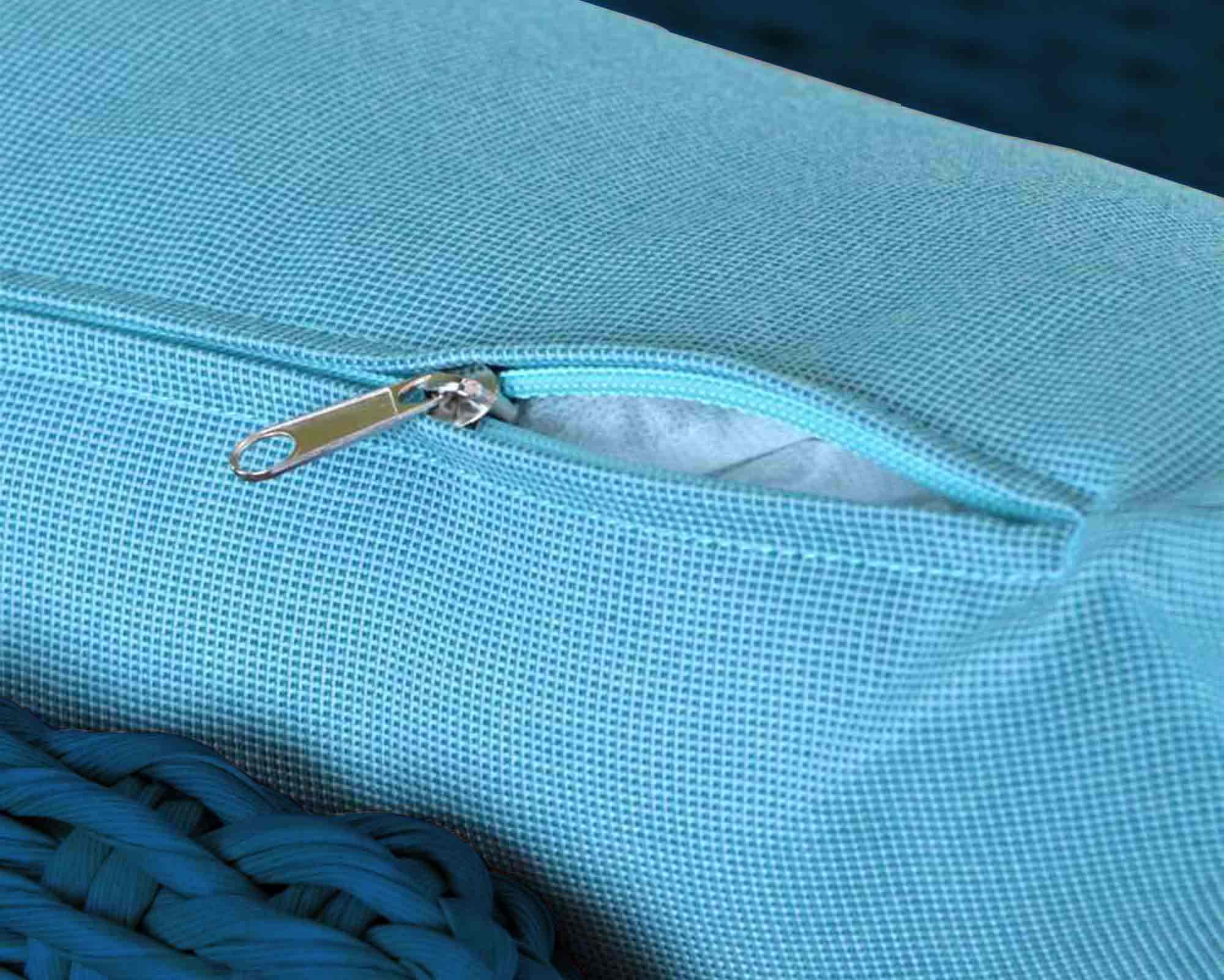 Set 4 Pz Salotto Santa Maria Blu in Legno di Acacia, Gres e Polyrattan - immagine 7