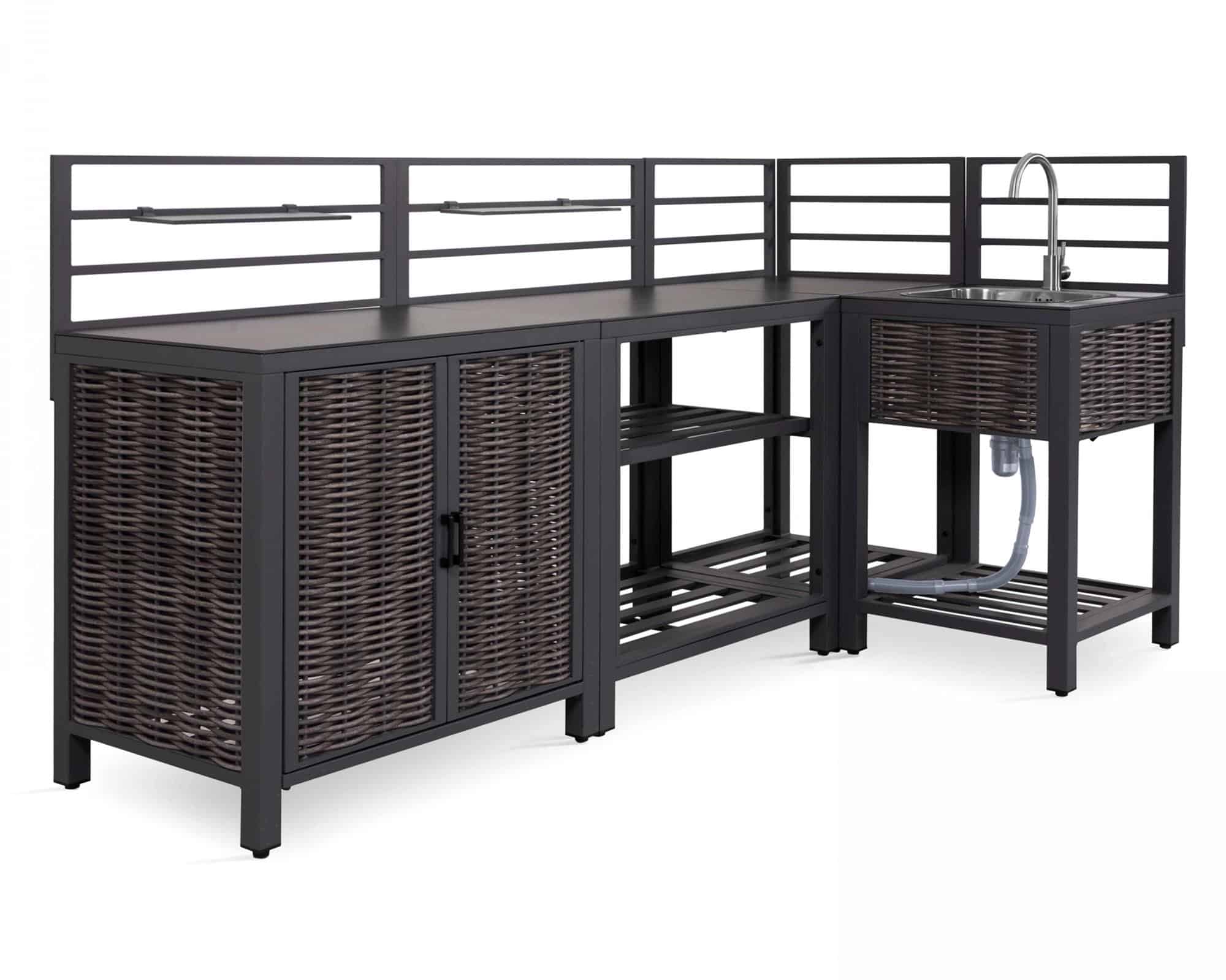 Mobile da Cucina Oklahoma 90x62x125cm Antracite in Alluminio - immagine 5