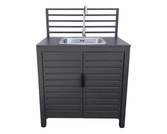 Mobile con Lavello da Cucina Oklahoma 90x62x125cm Antracite in Alluminio
