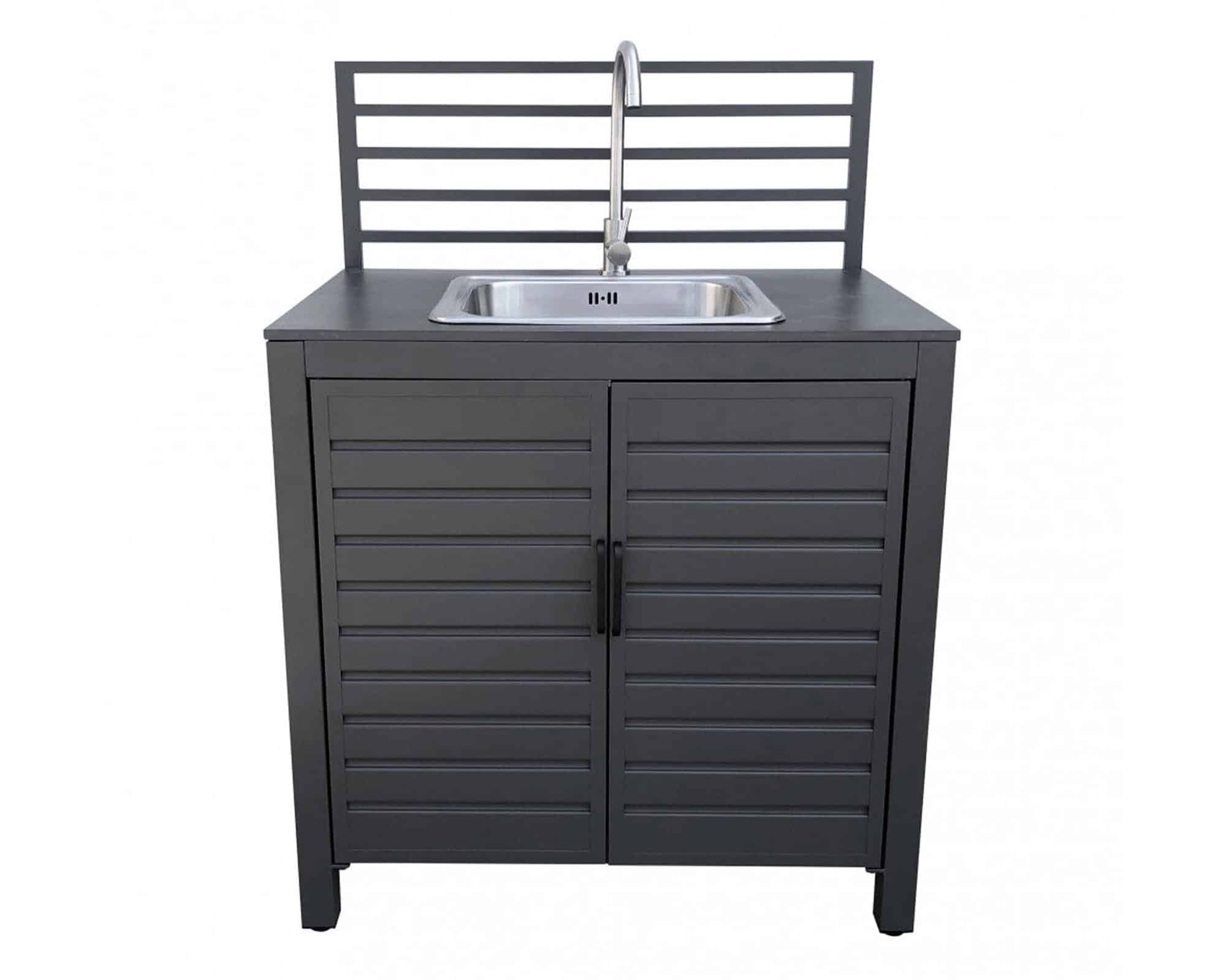 Mobile con Lavello da Cucina Oklahoma 90x62x125cm Antracite in Alluminio