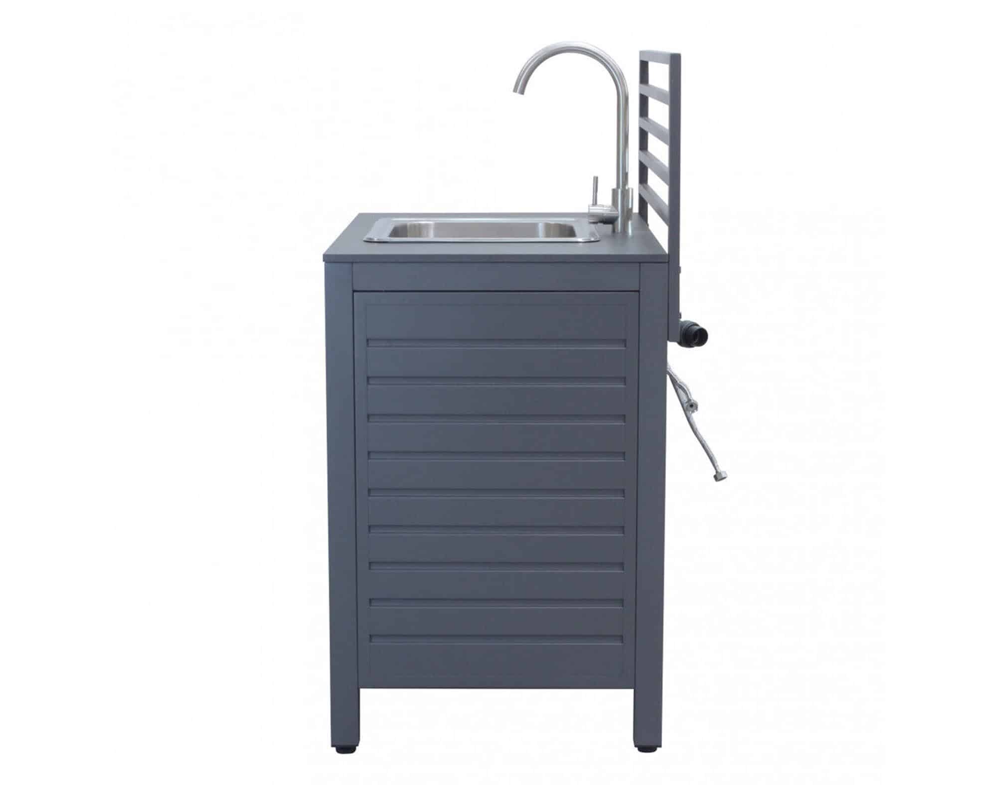 Mobile con Lavello da Cucina Oklahoma 90x62x125cm Antracite in Alluminio - immagine 3