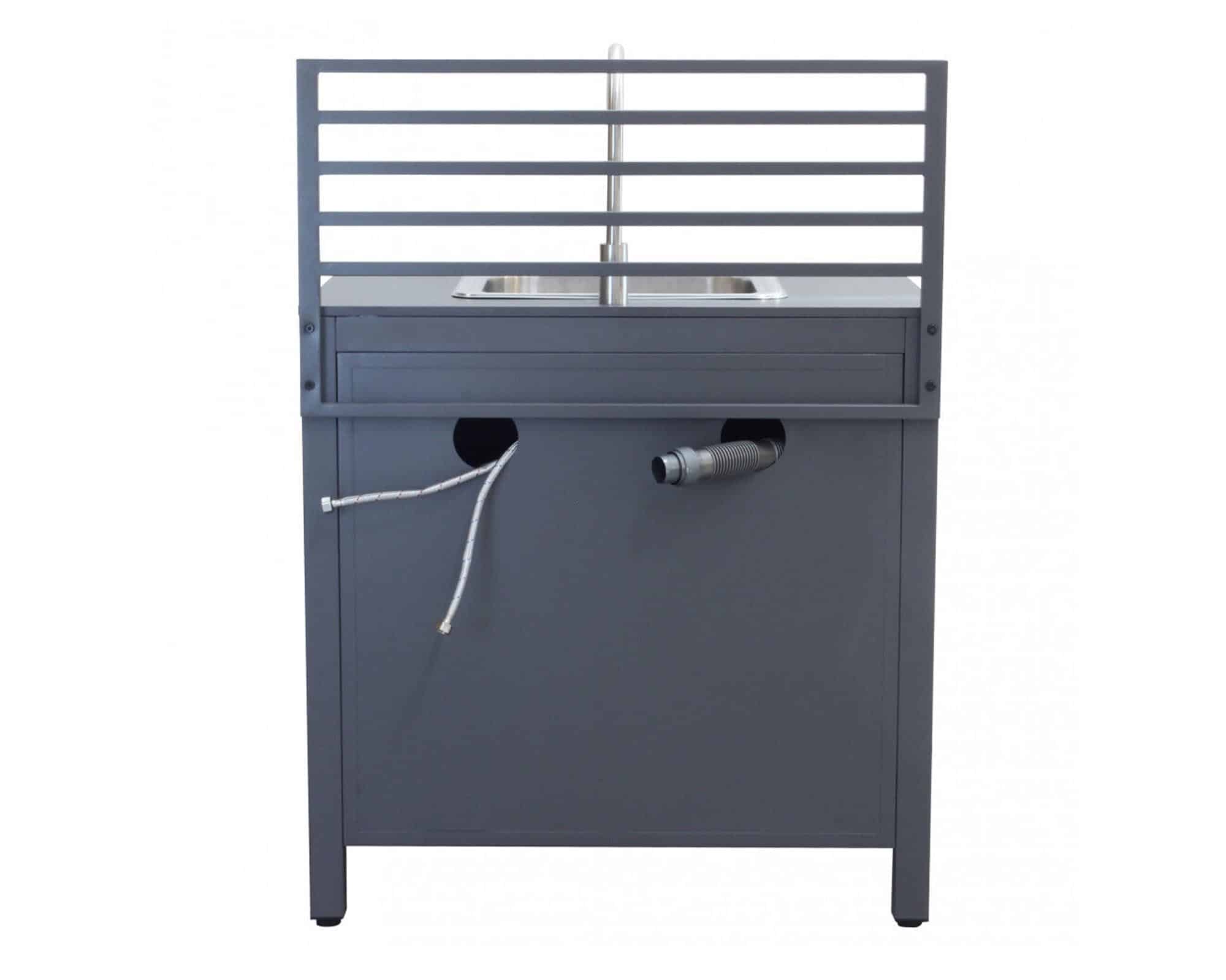 Mobile con Lavello da Cucina Oklahoma 90x62x125cm Antracite in Alluminio - immagine 4