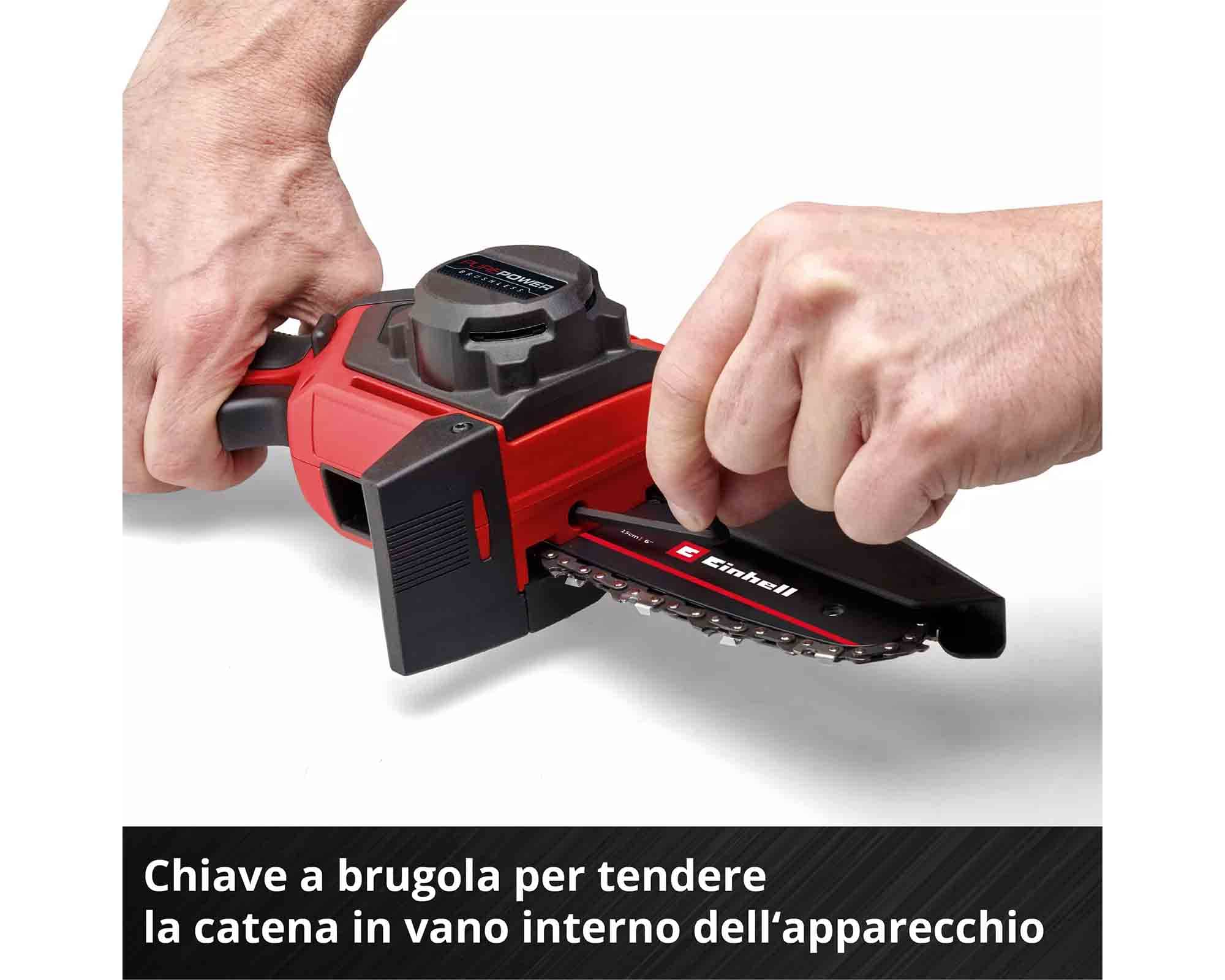 Potatore a Catena a Batteria 18 V Lunghezza di Taglio 12,5cm GE-PS 18/15 LI - Einhel - immagine 7