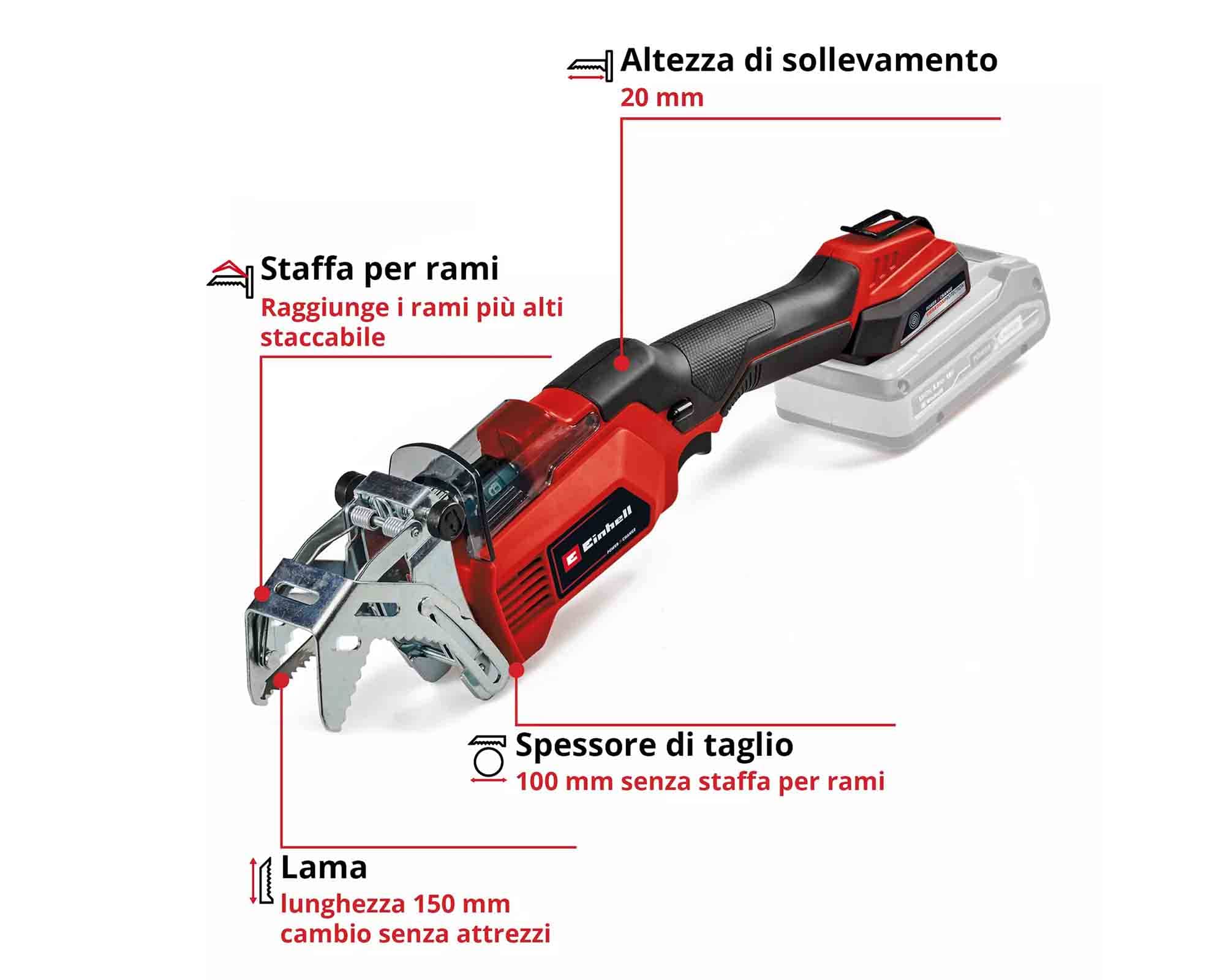 Tagliarami a Batteria GE-GS 18 V Spessore di Taglio 100mm 18/150 LI - Einhel - immagine 3