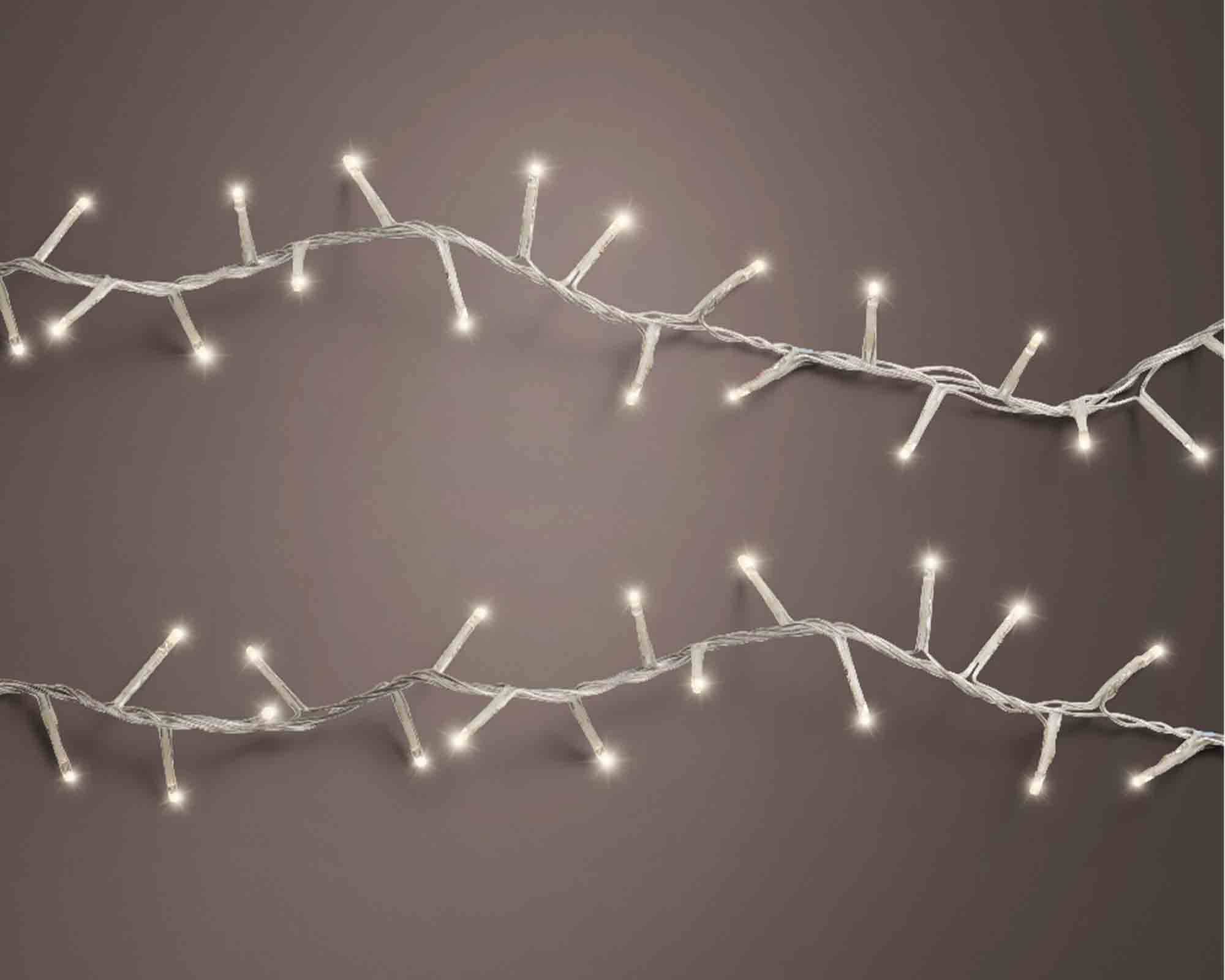 Catena Luci 1000 LED per Interno ed Esterno Cavo Trasparente e Bianco Luce Calda 225cm in PVC - immagine 4