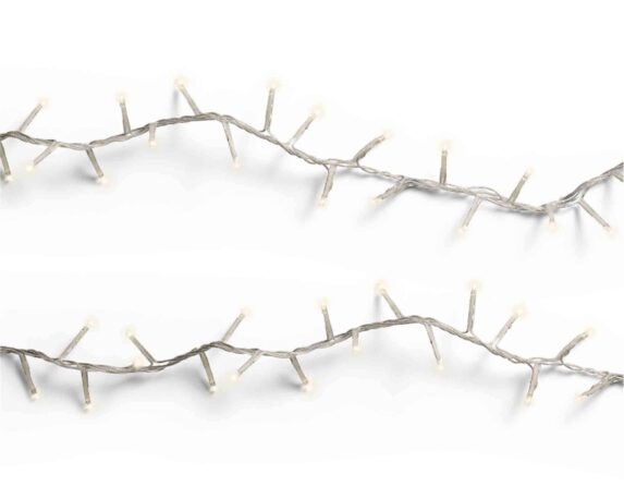 Catena Luci 1000 LED per Interno ed Esterno Cavo Trasparente e Bianco Luce Calda 225cm in PVC