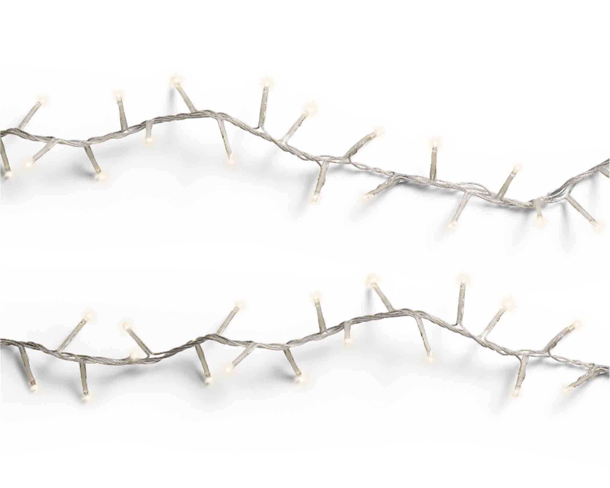 Catena Luci 1000 LED per Interno ed Esterno Cavo Trasparente e Bianco Luce Calda 225cm in PVC