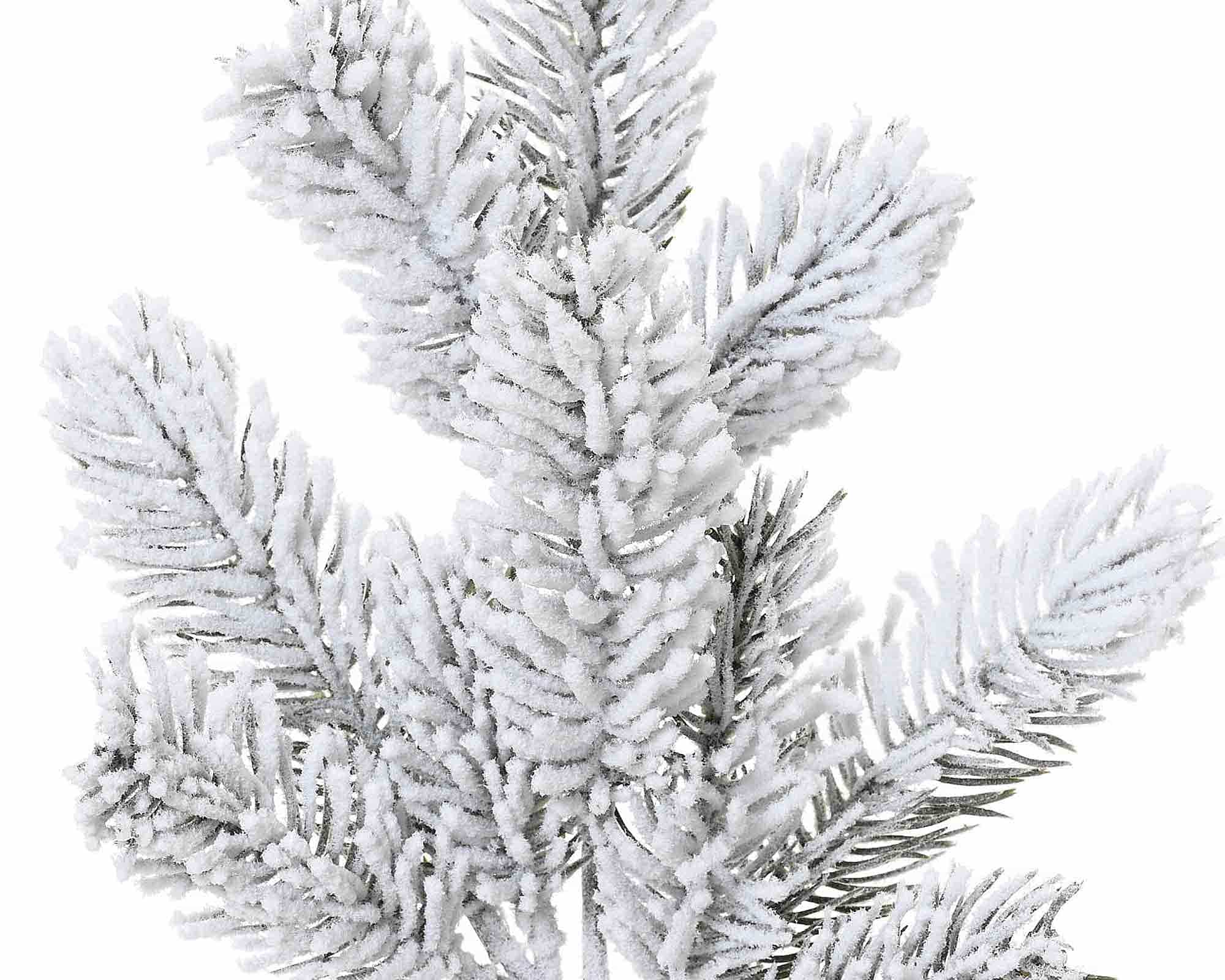 Decorazione Ramo Piccolo di Pino Innevato Verde e Bianco 5x11x36cm - immagine 2