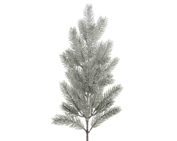 Decorazione Ramo Grande Innevato Verde e Bianco 5x11x50cm