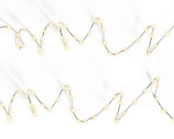 Catena Luci 100 Microled per Interno Cavo Bianco Luce Calda 159cm